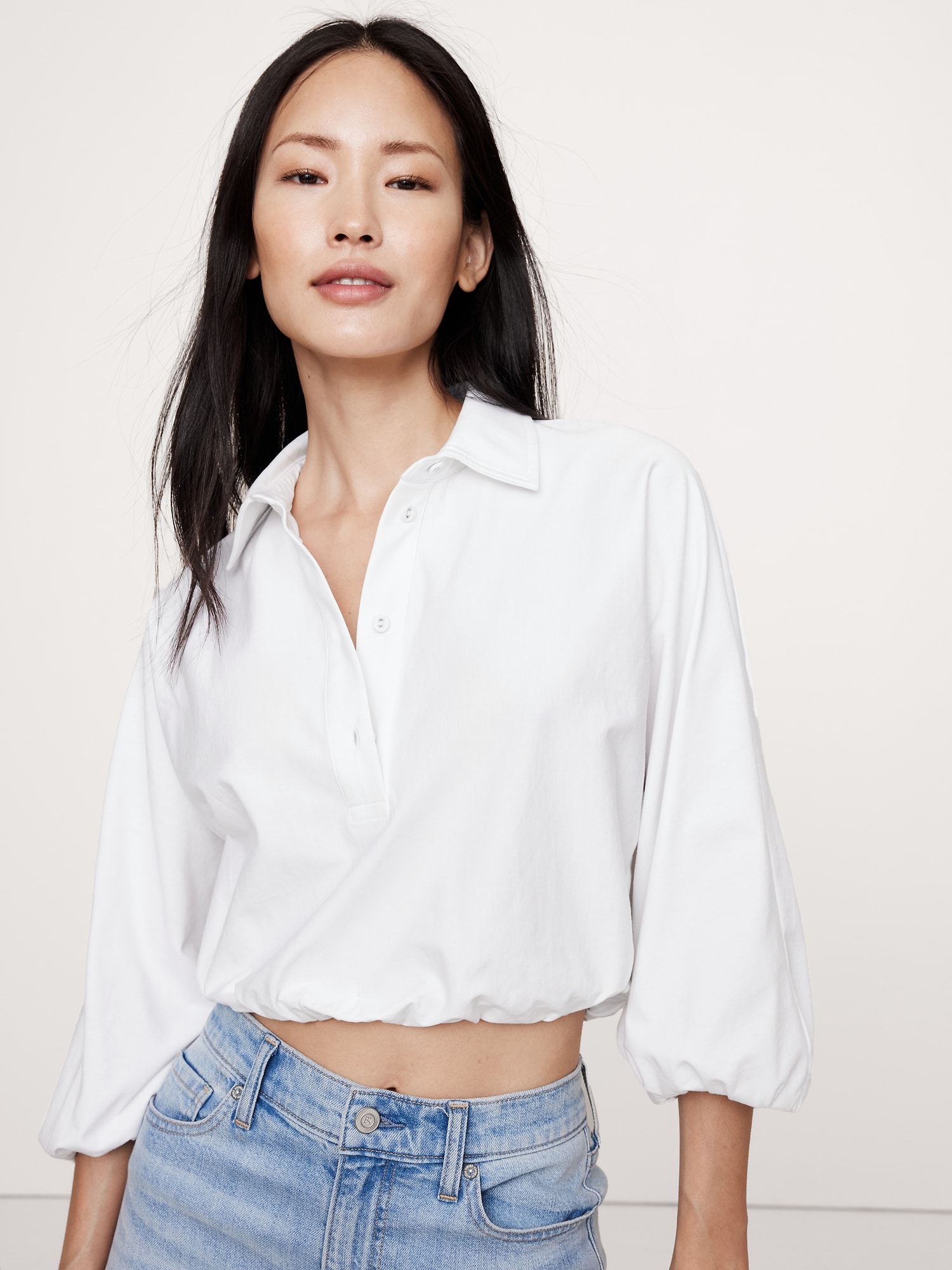 Cotton Cropped Polo