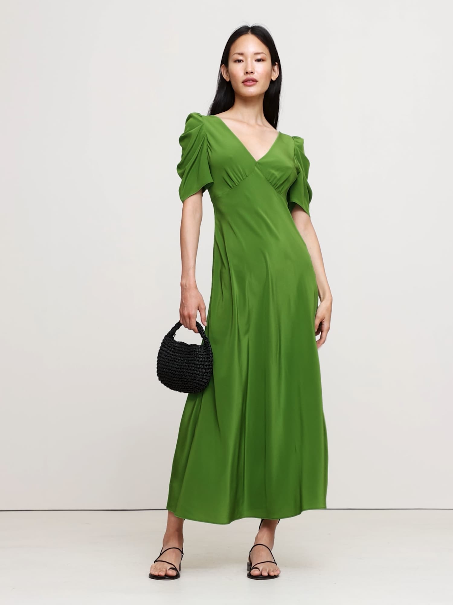 Image number 2 showing, Matte Silk Maxi Dress