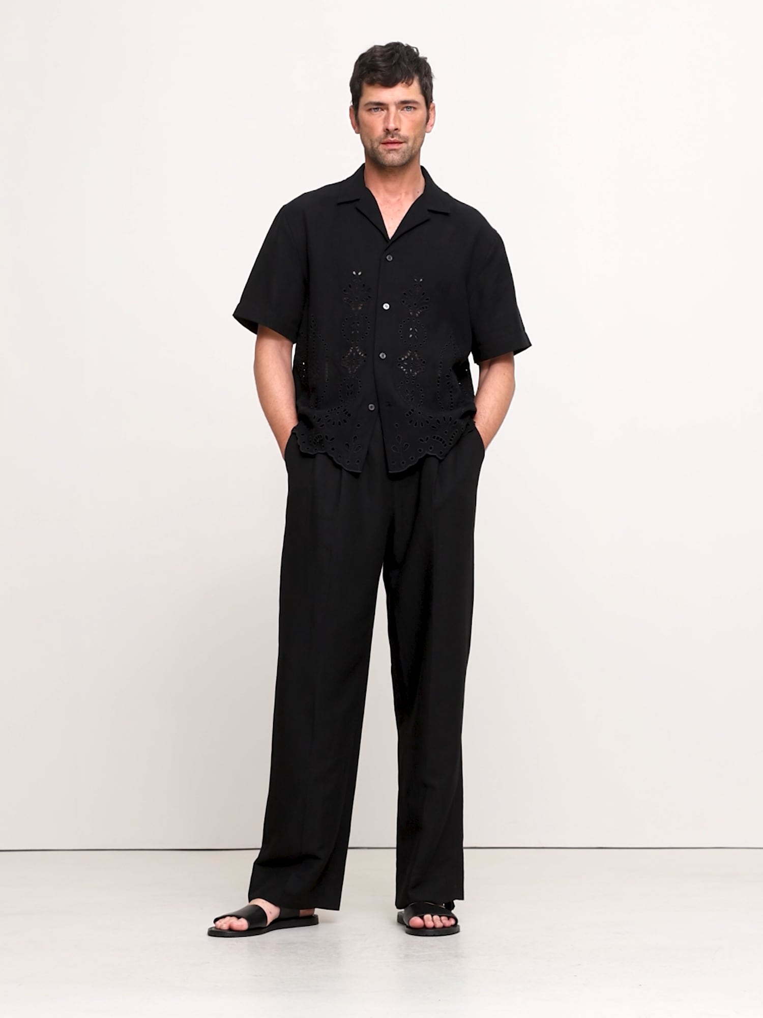 Image number 2 showing, Standard-Fit Embroidered Tencel™-Linen Resort Shirt