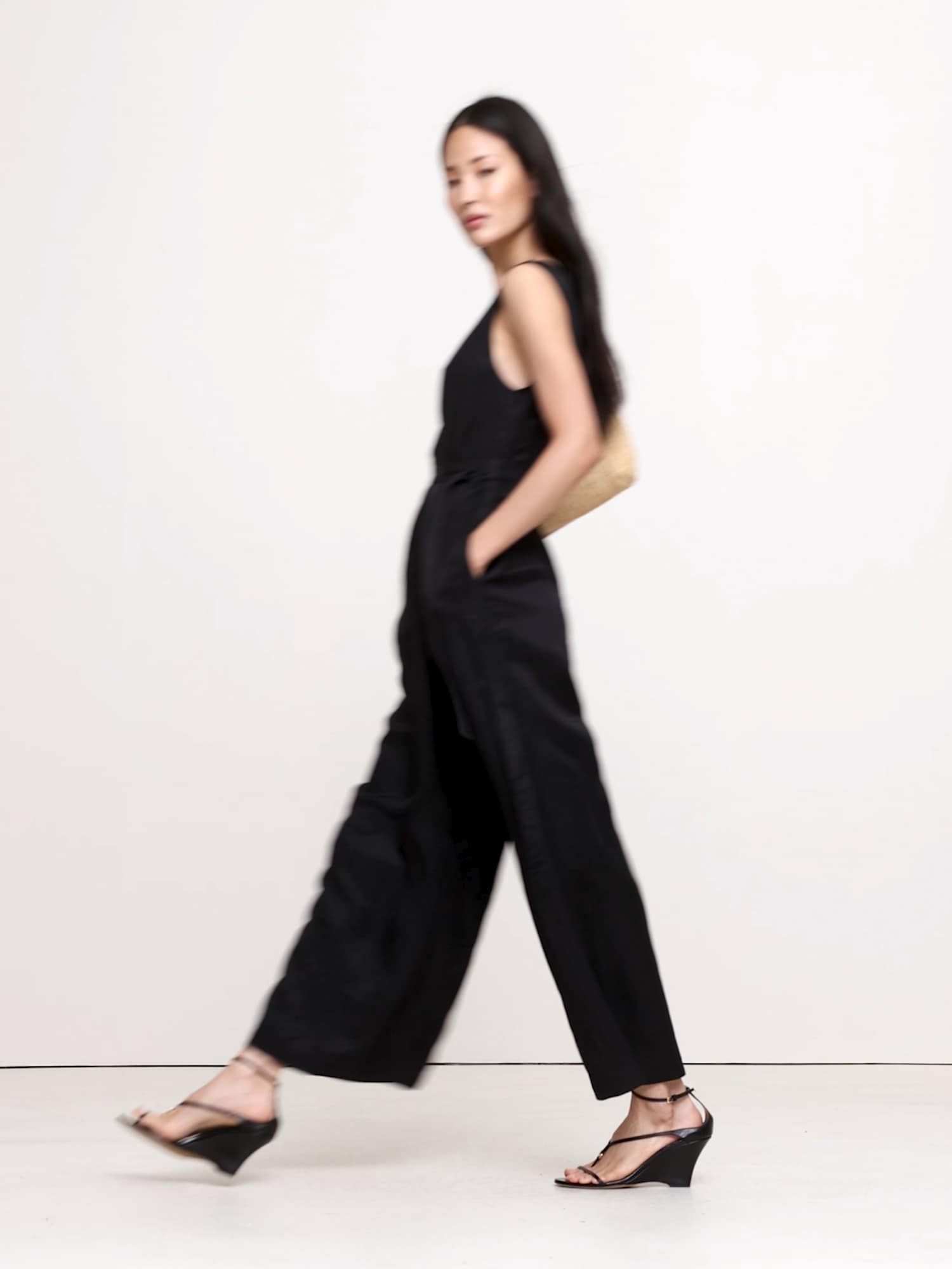 Image number 2 showing, Viscose-Linen Wrap-Front Jumpsuit
