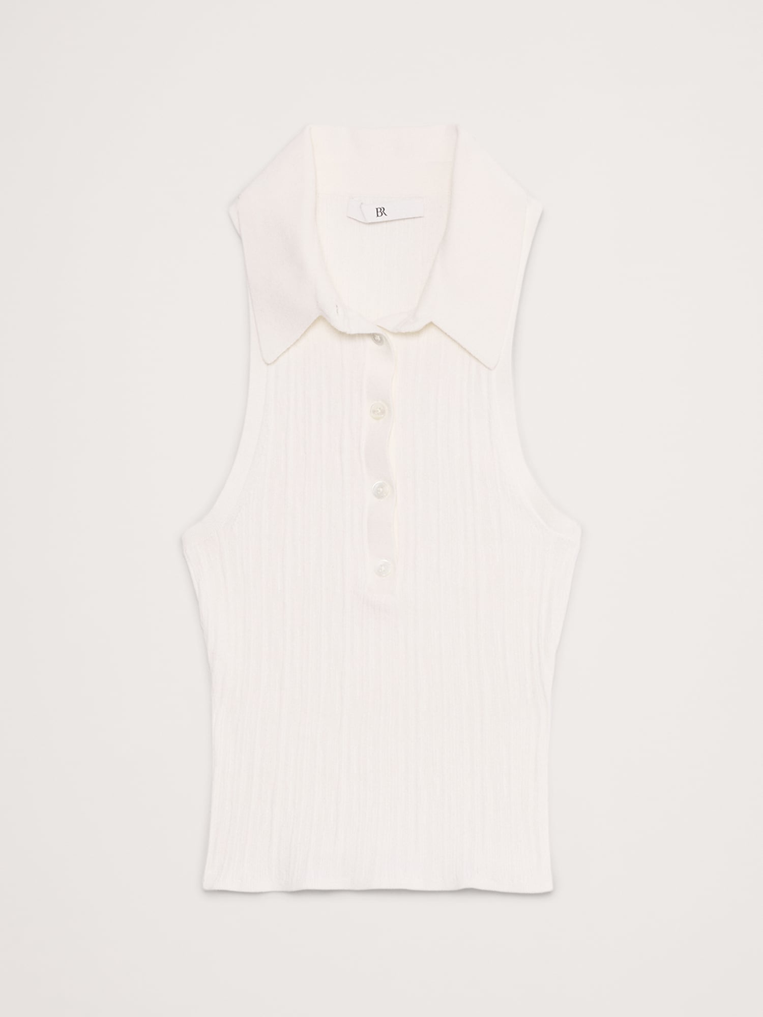 Crinkle Knit Sleeveless Polo