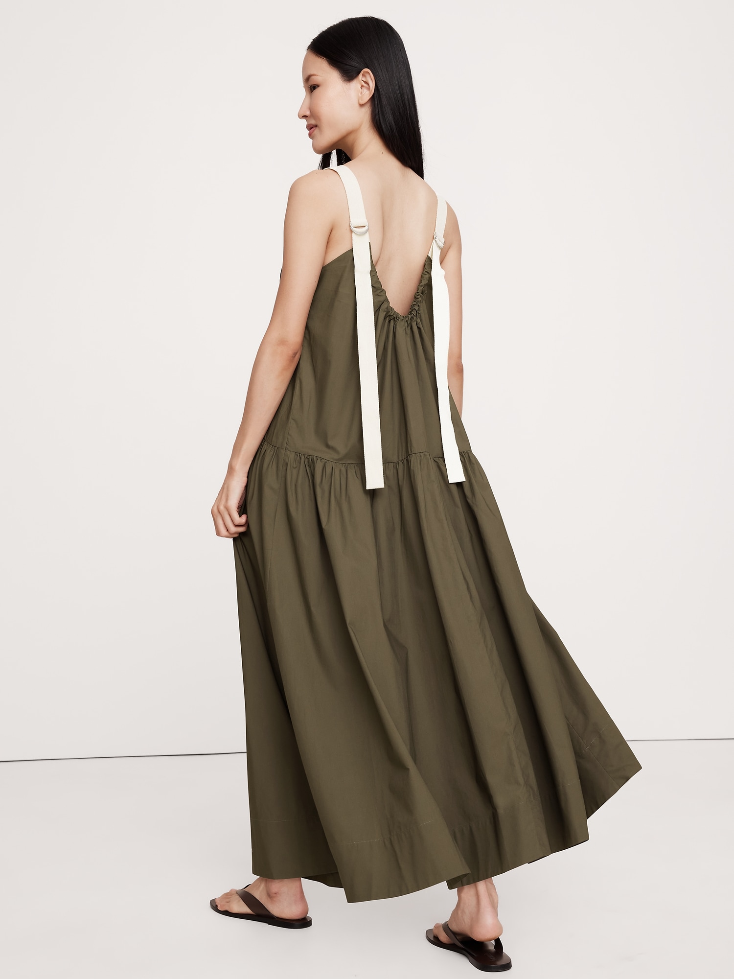 Cotton Poplin Swing Maxi Dress