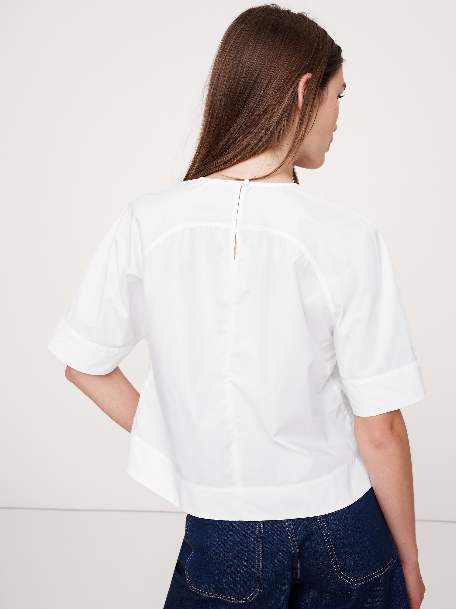 Cotton Poplin Trapeze Top