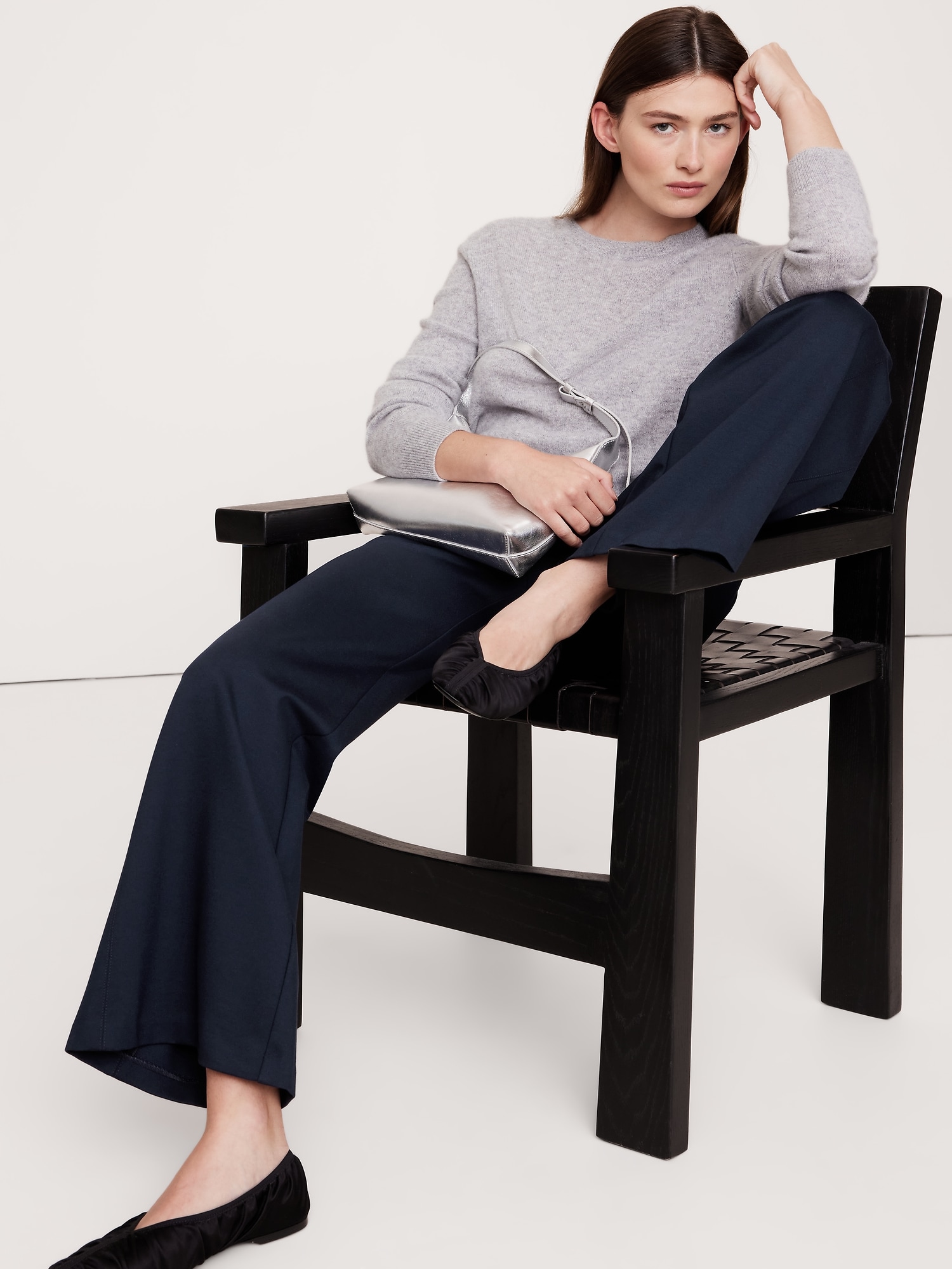 Ultra-High Rise Wide-Leg Everywhere Ponte Cropped Pant