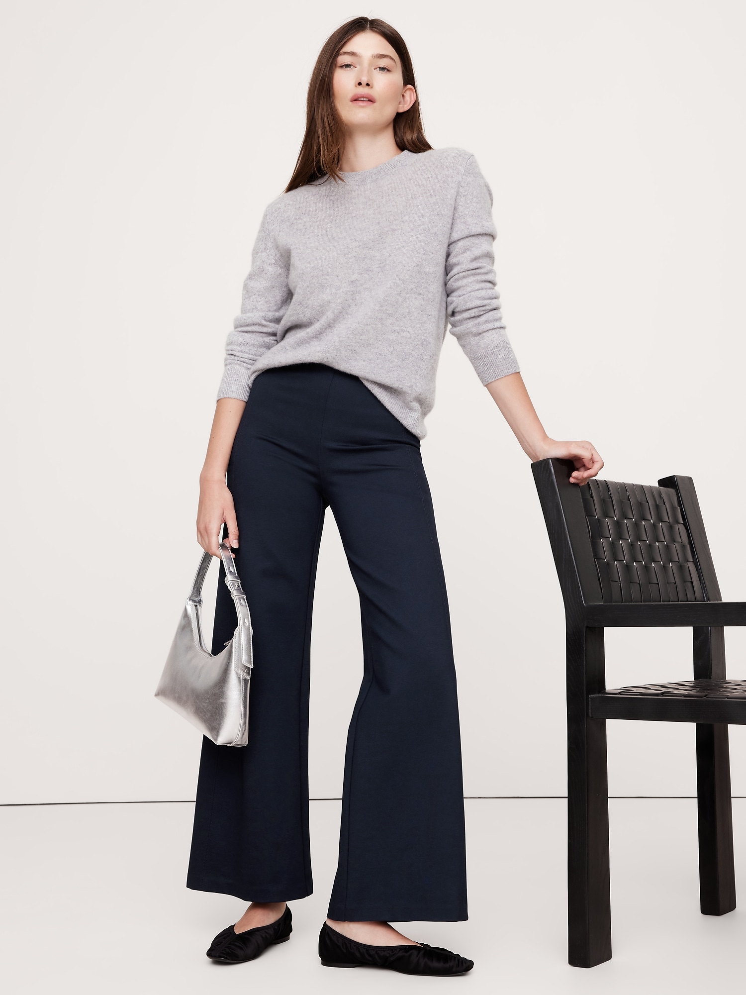 Ultra-High Rise Wide-Leg Everywhere Ponte Cropped Pant