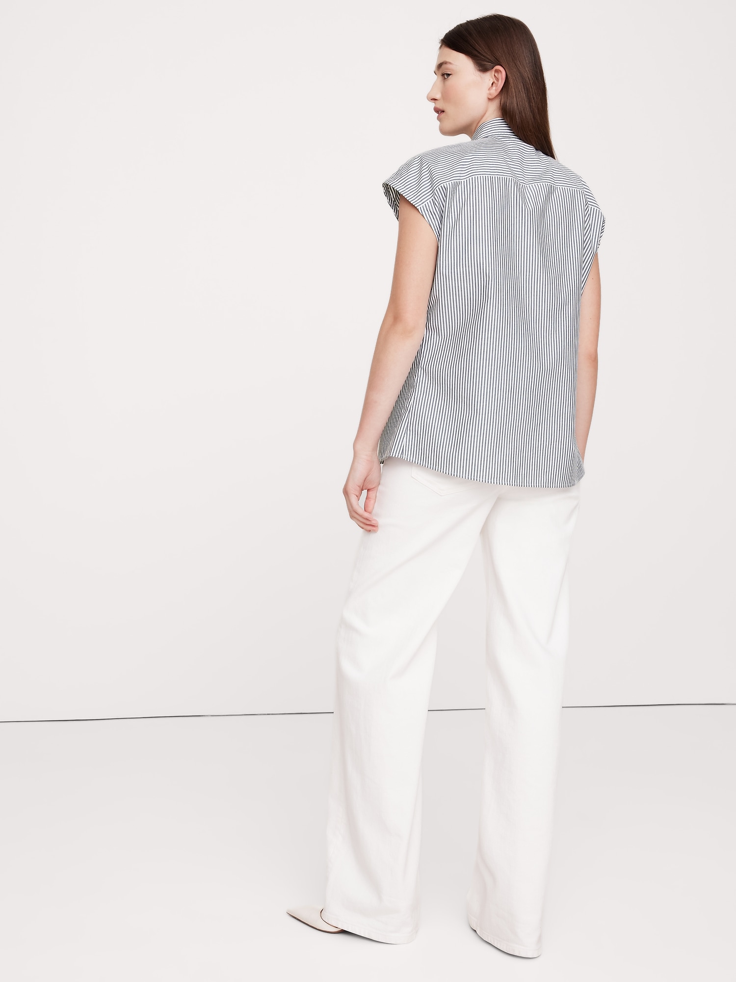 Oversized Cotton Poplin Asymmetrical Tunic