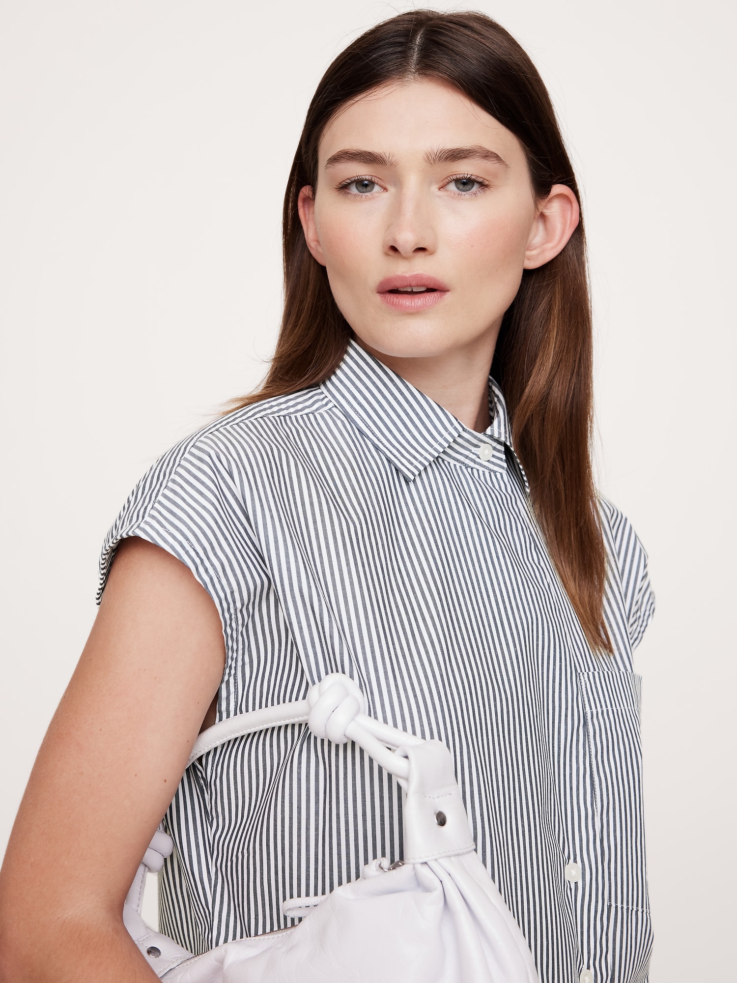 Oversized Cotton Poplin Asymmetrical Tunic