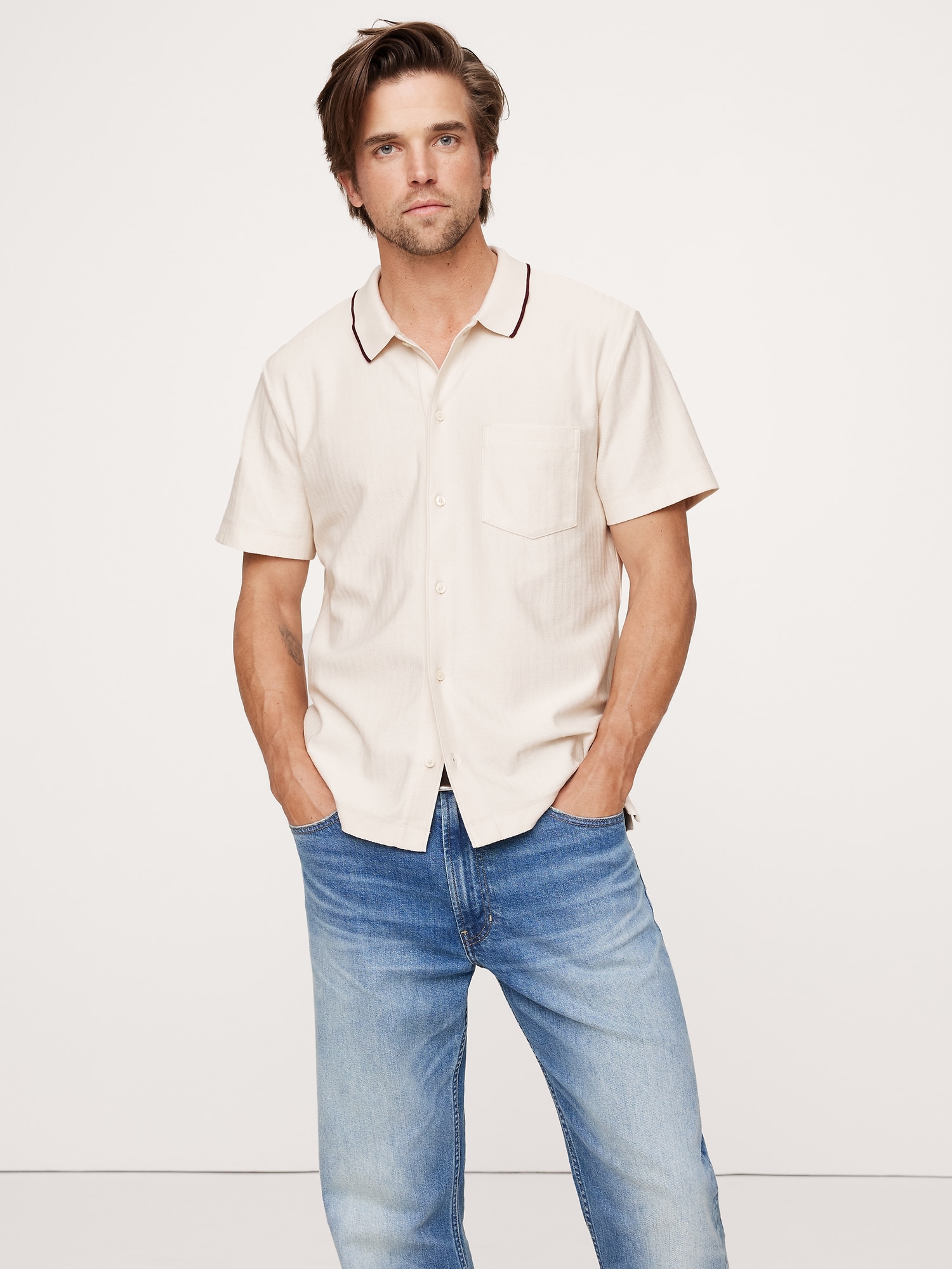 Image number 1 showing, Herringbone Resort Shirt