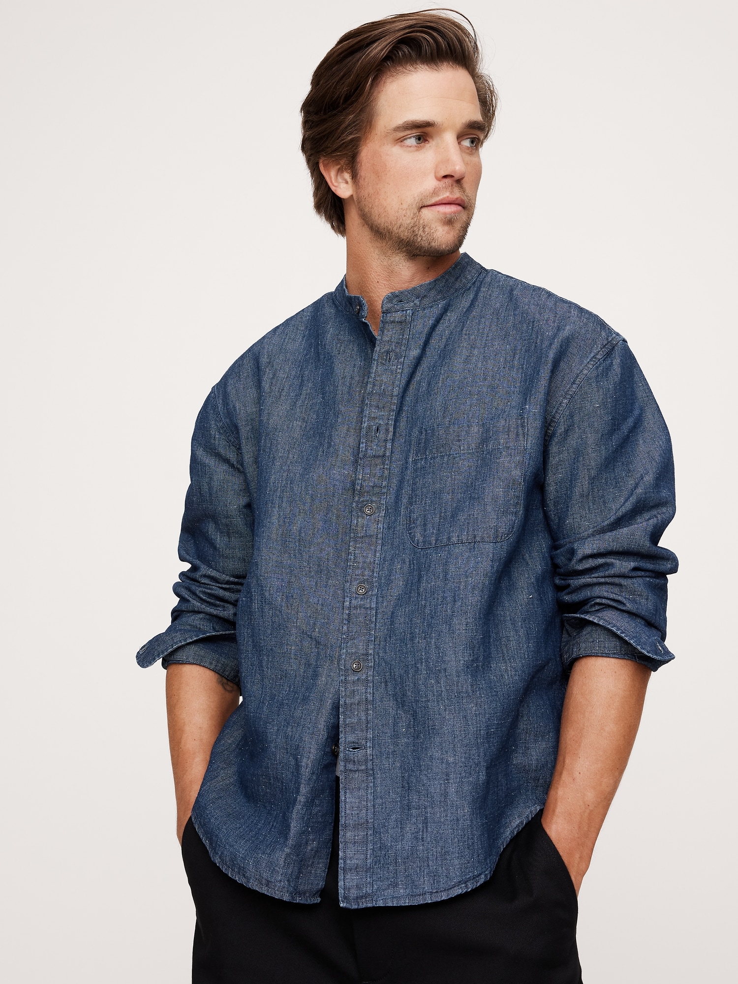 Chemise en chambray à coupe décontractée