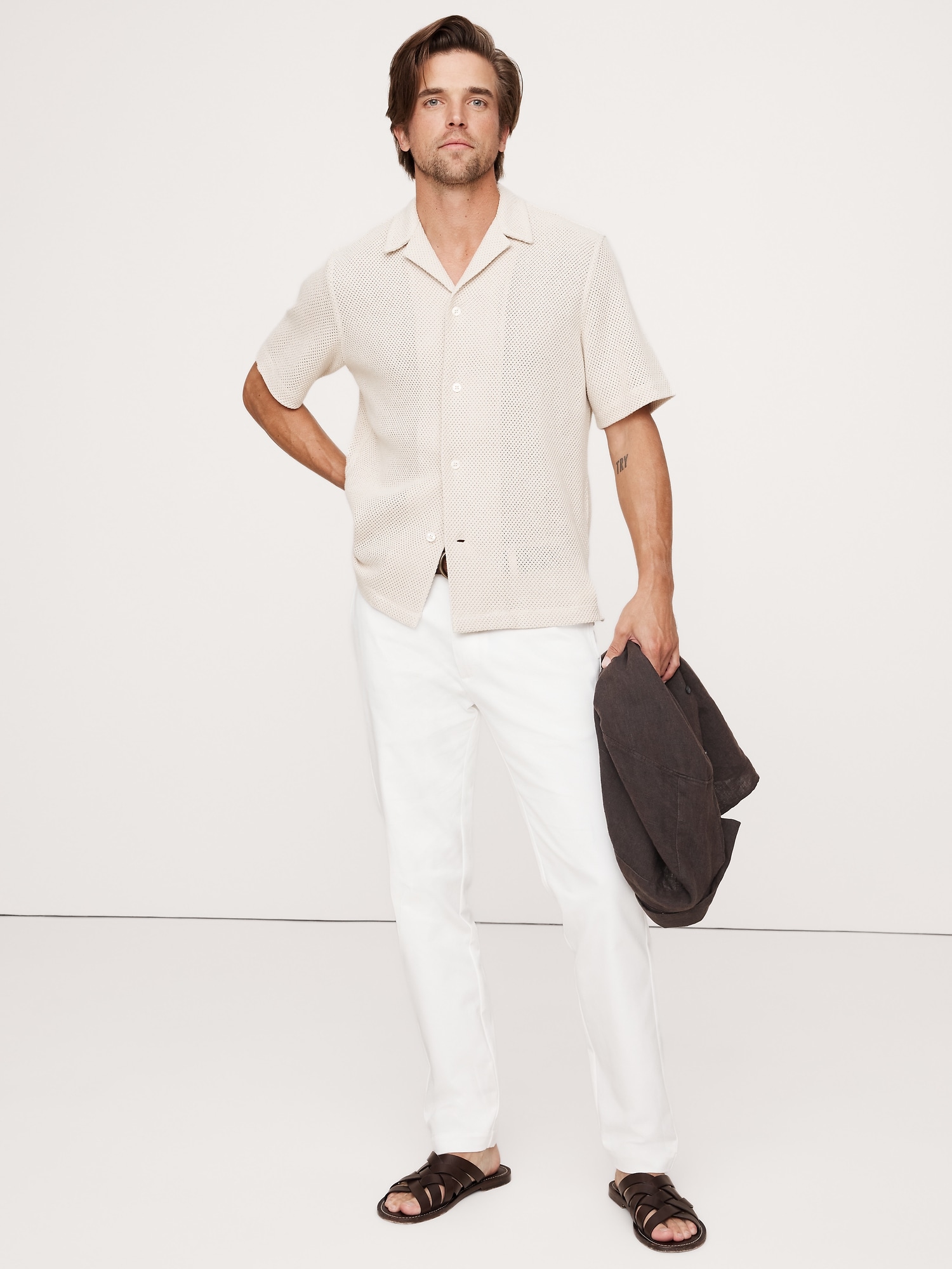 Slim Italian-Stretch Chino - White