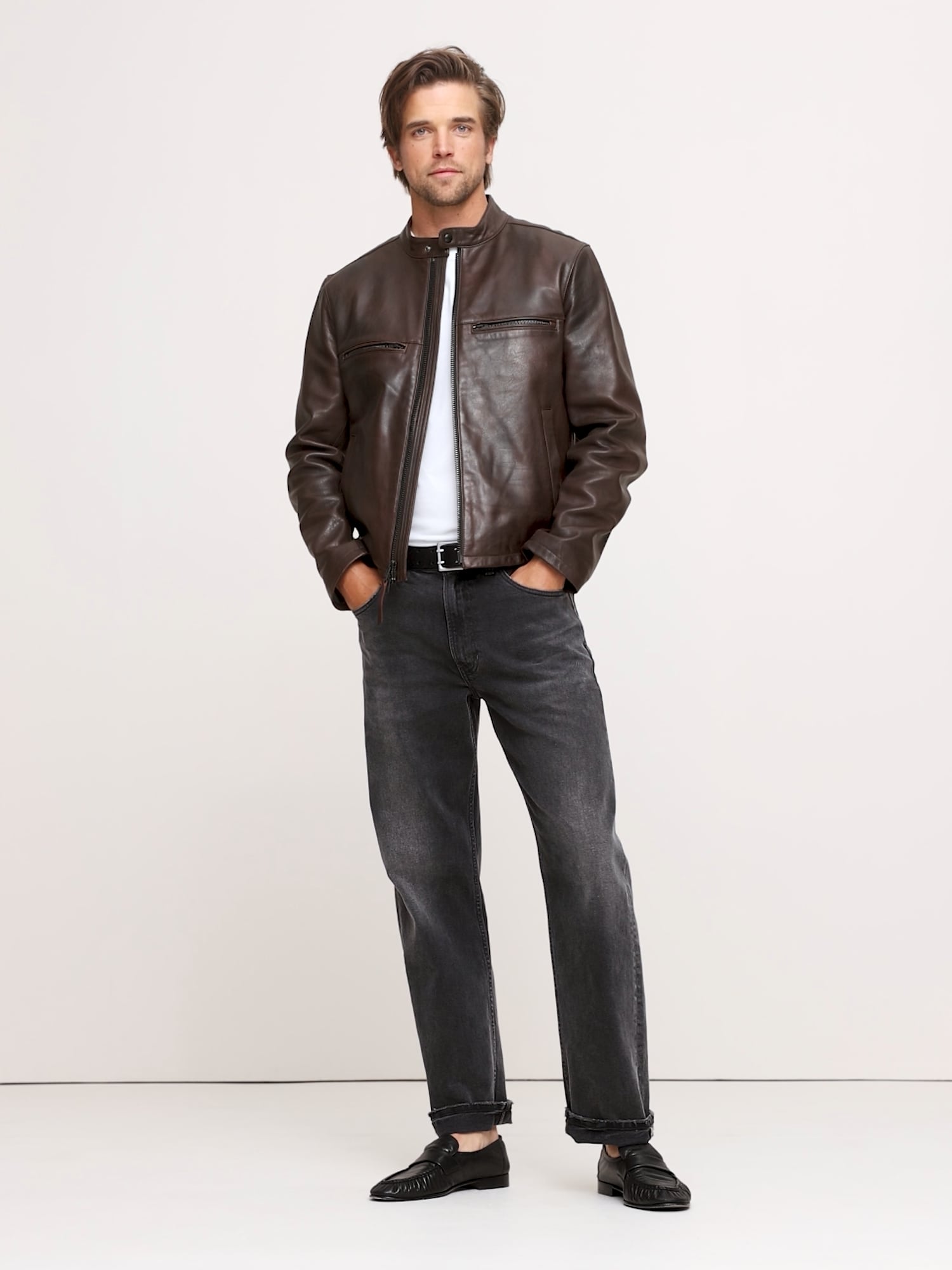 Image number 2 showing, Leather Biker Jacket