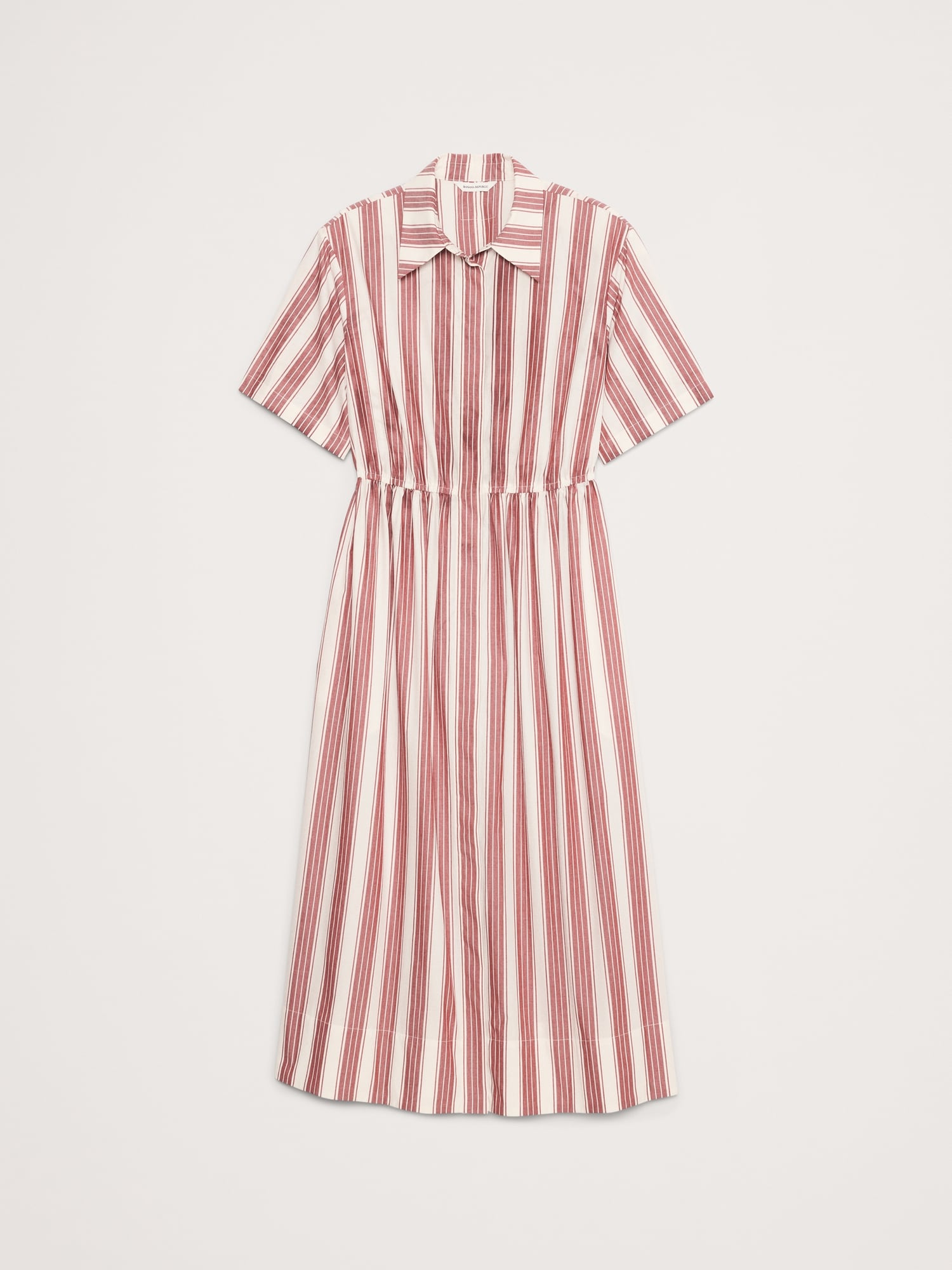 Cotton Poplin Open-Back Shirt Dress