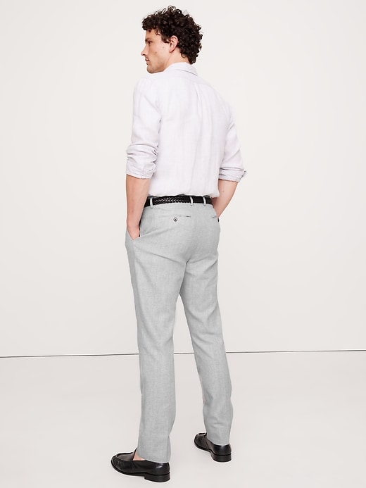 Herringbone Linen-Cotton Suit Pant | Banana Republic