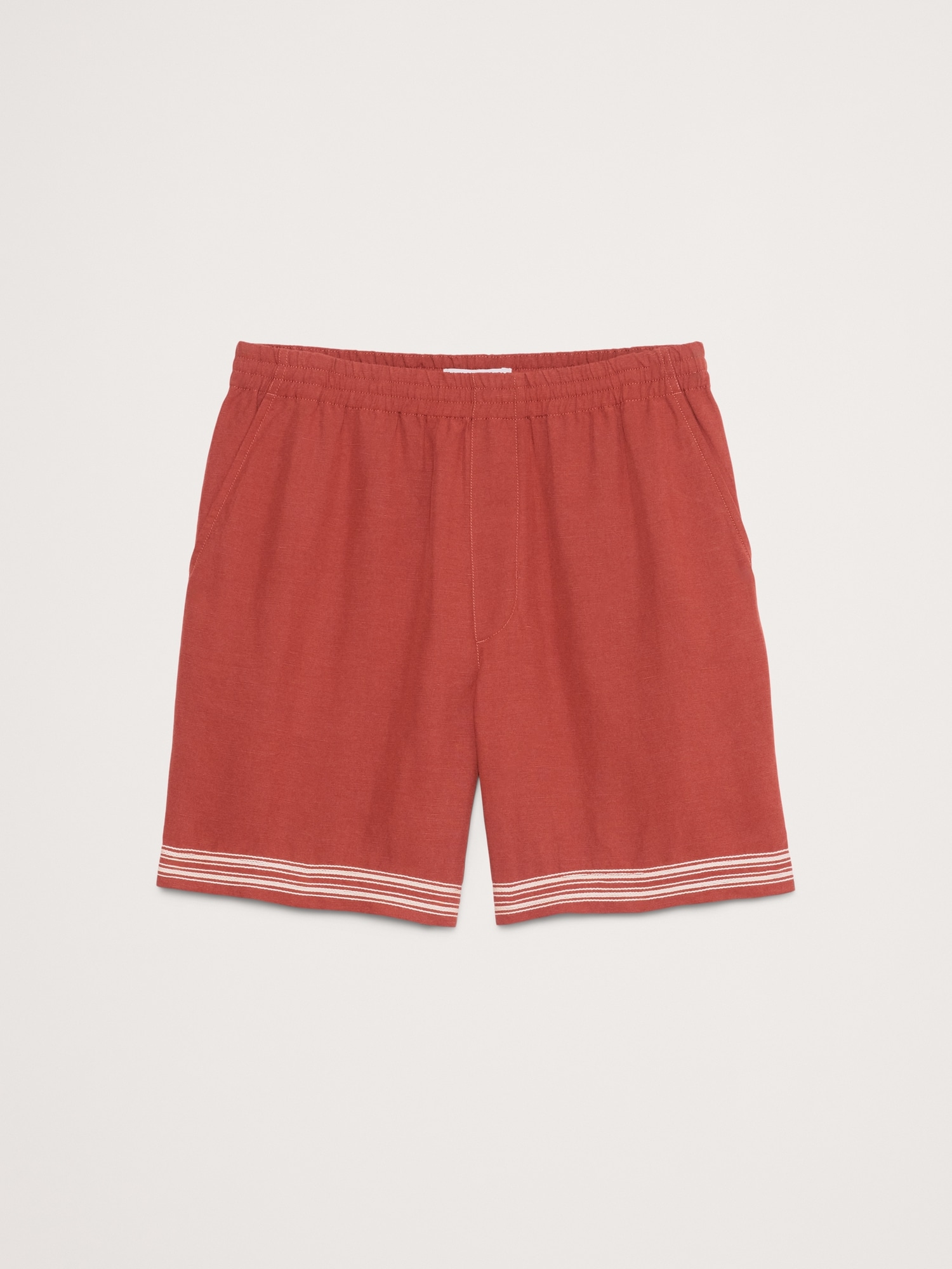 Embroidered TENCEL™-Linen Pull-On Short