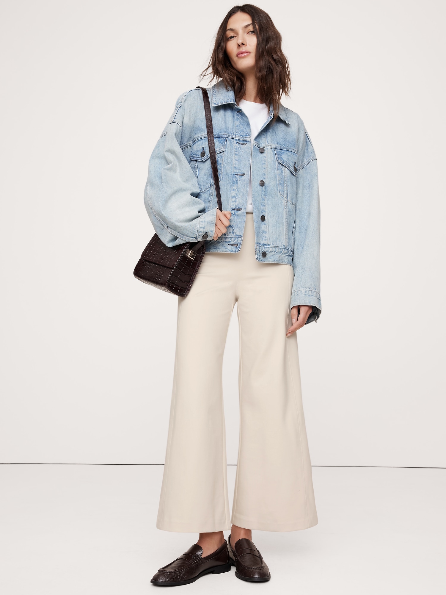 Ultra-High Rise Wide-Leg Everywhere Ponte Cropped Pant