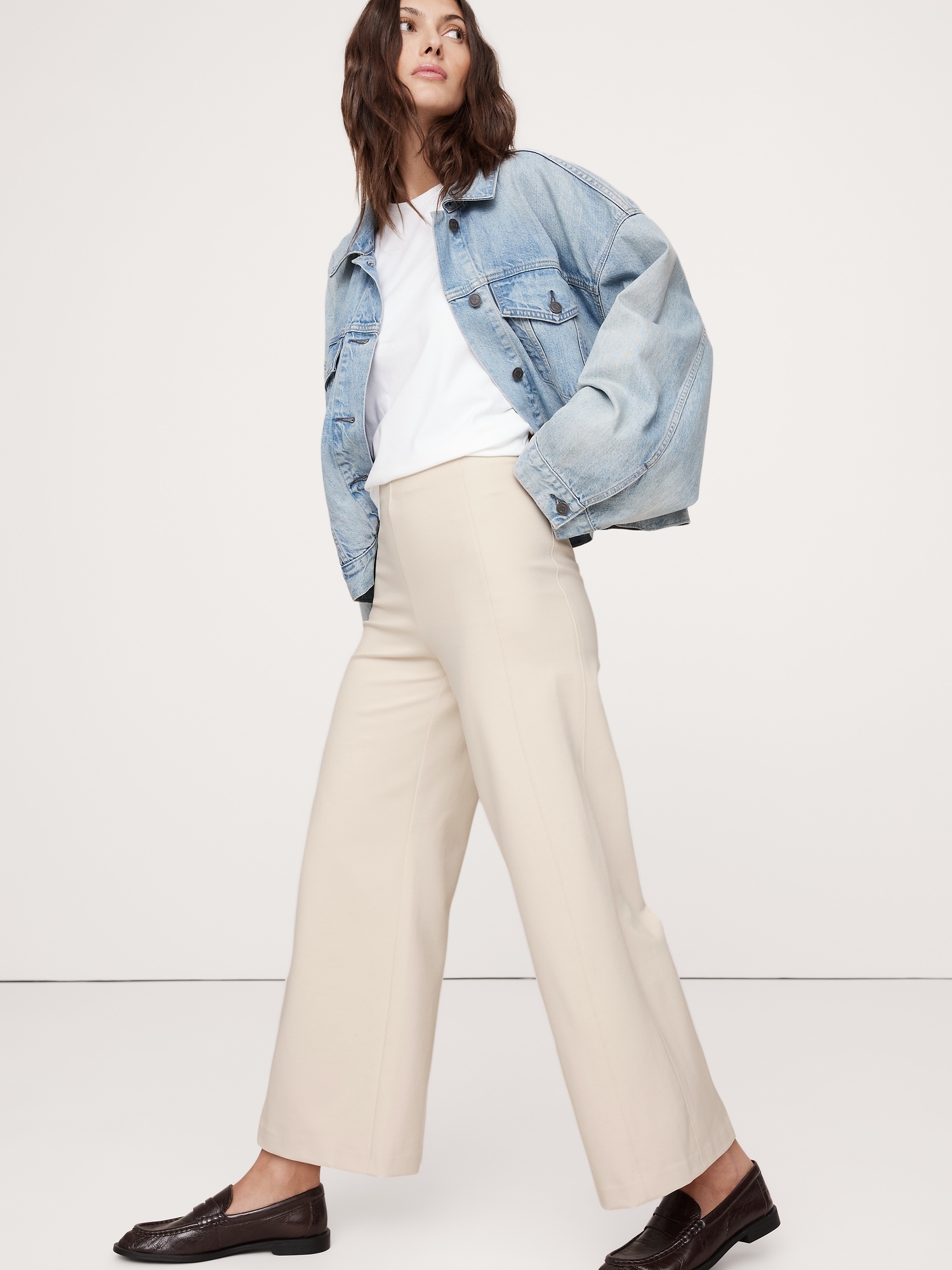 Ultra-High Rise Wide-Leg Everywhere Ponte Cropped Pant