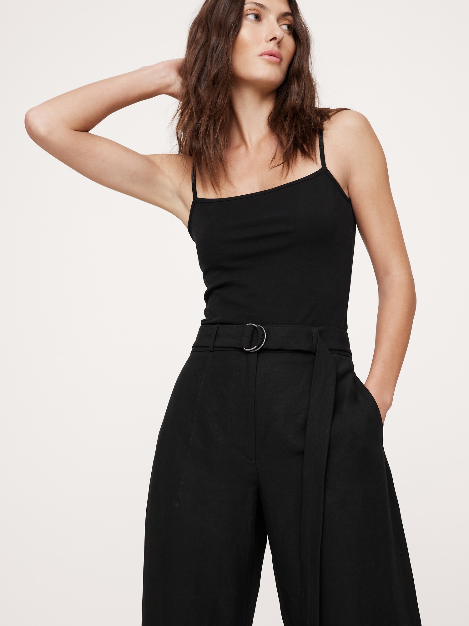 High-Rise Barrel Tencel™-Linen Pant