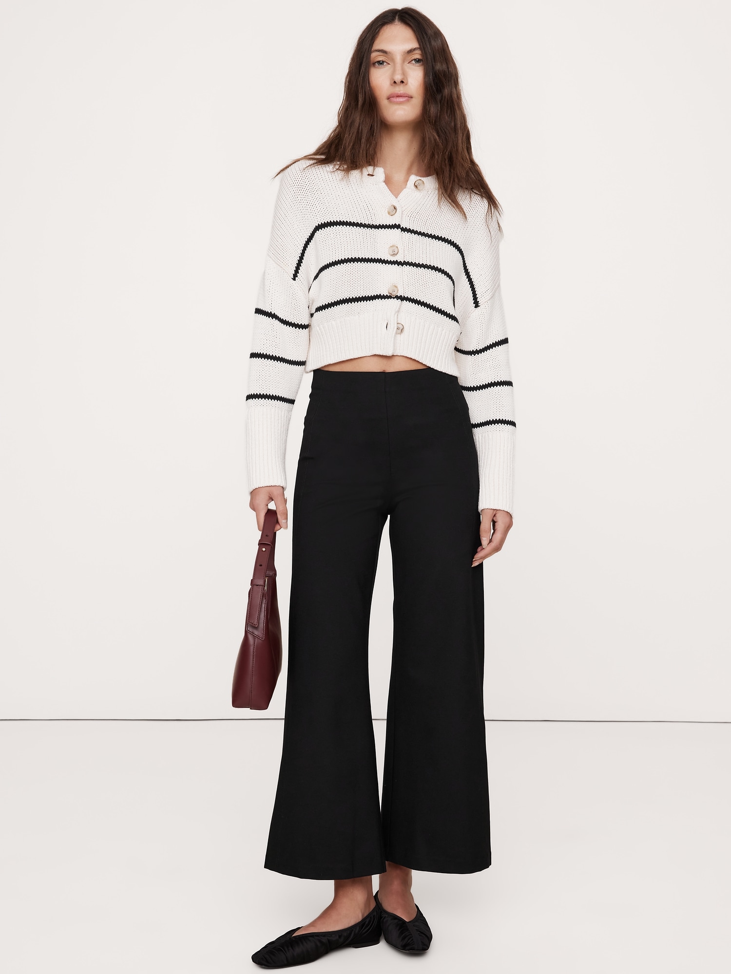 Ultra-High Rise Wide-Leg Everywhere Ponte Cropped Pant