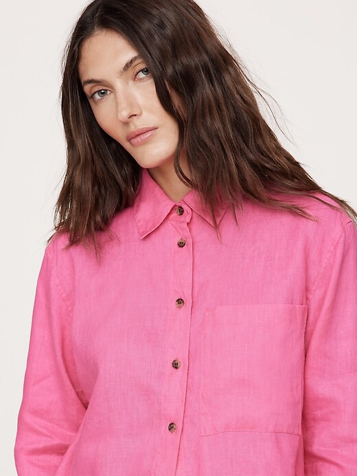 The Oversized Linen Shirt | Banana Republic