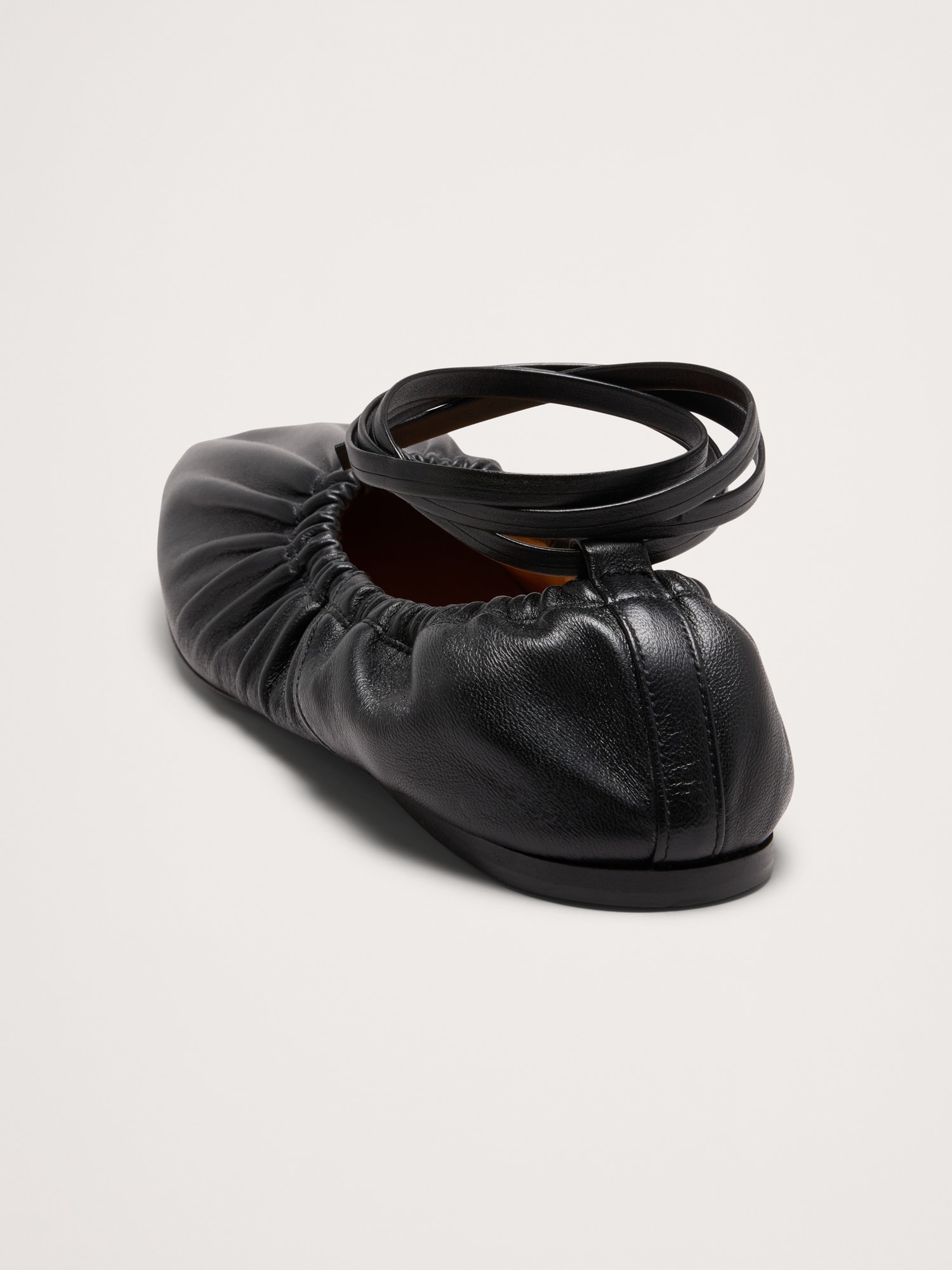 Image number 4 showing, RUCHED LEATHER BALLET FLAT