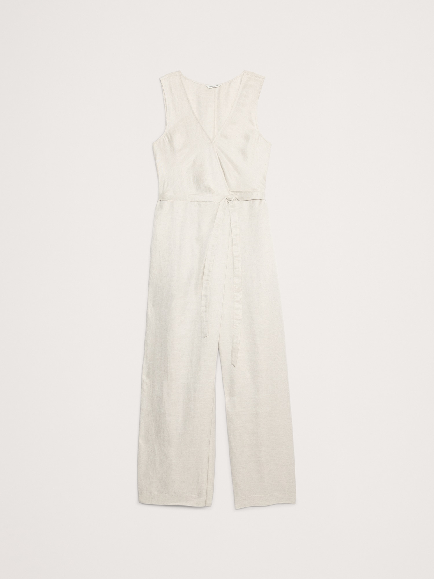 Viscose-Linen Wrap-Front Jumpsuit