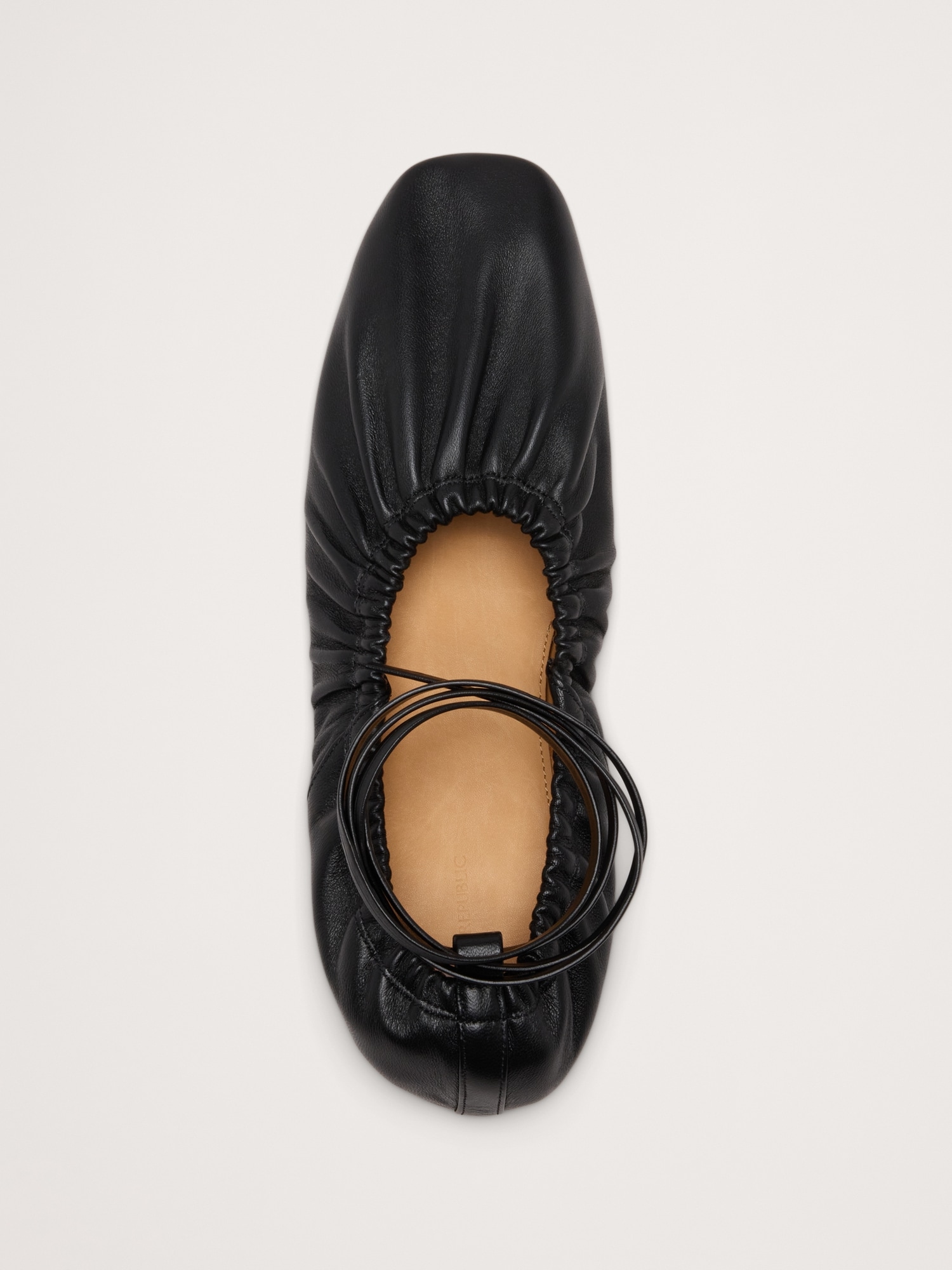 Image number 5 showing, RUCHED LEATHER BALLET FLAT