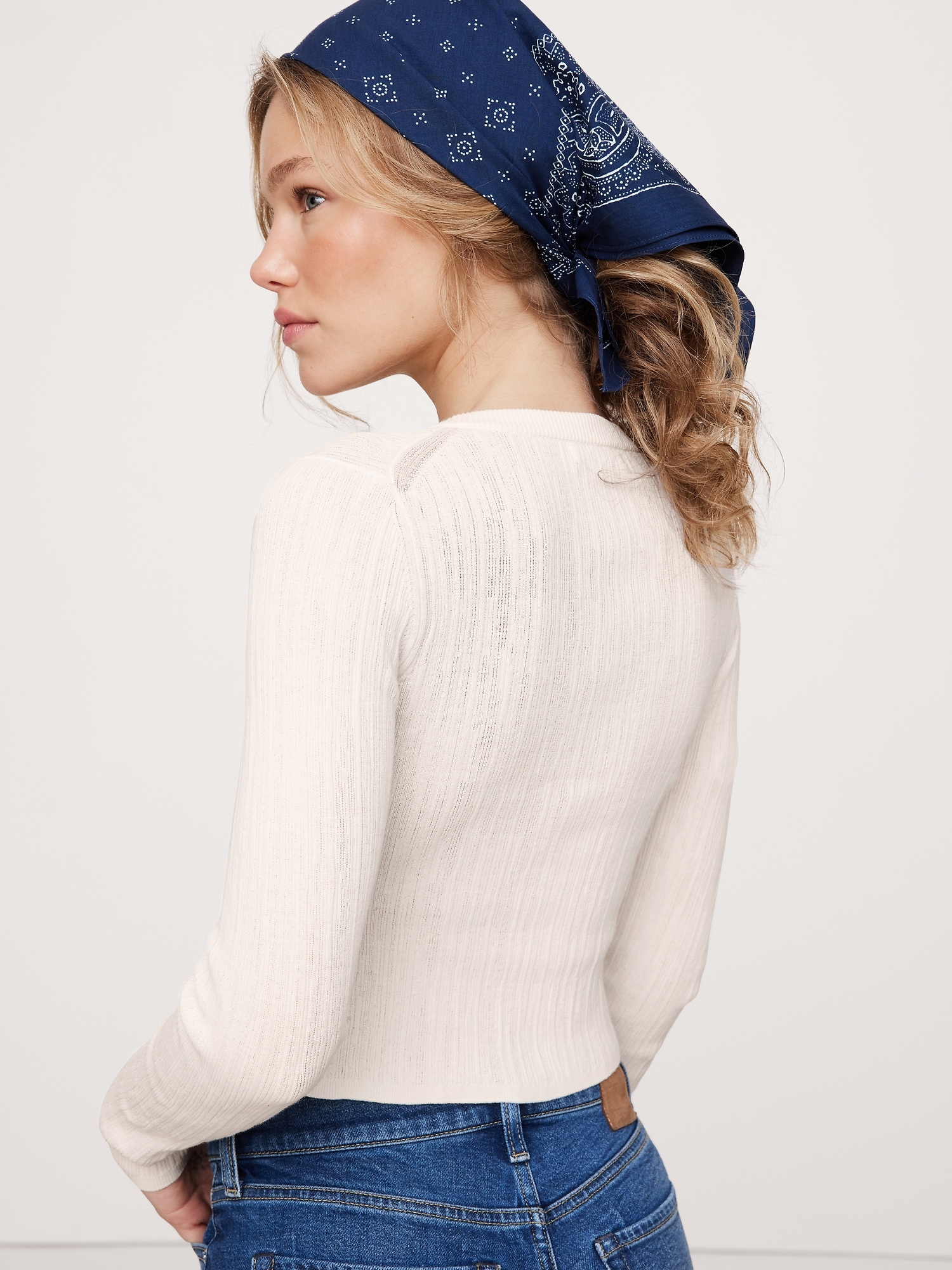 Crinkle Knit Cropped Cardigan