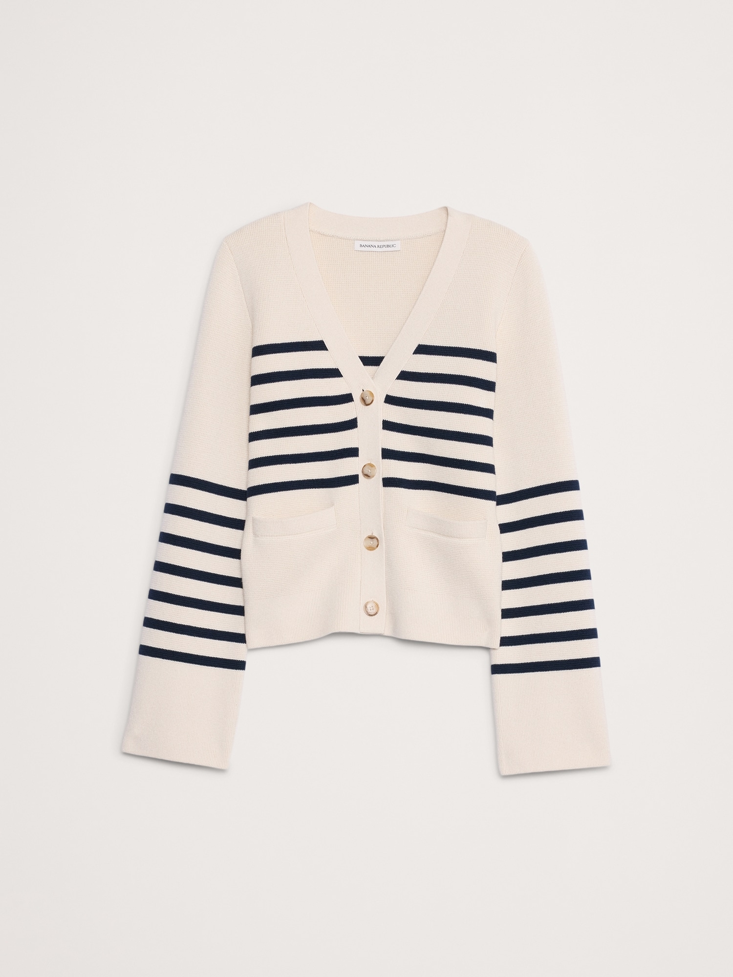 Image number 8 showing, Cotton-Silk Flare-Sleeve Cardigan