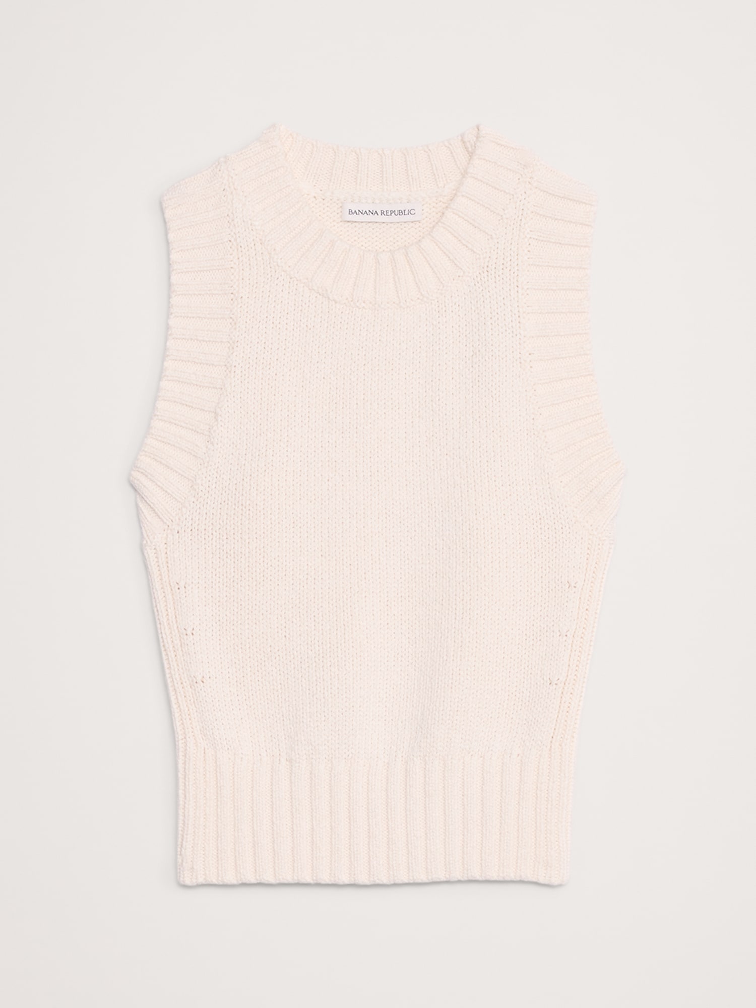 Image number 4 showing, COTTON-SILK CROPPED SWEATER TANK