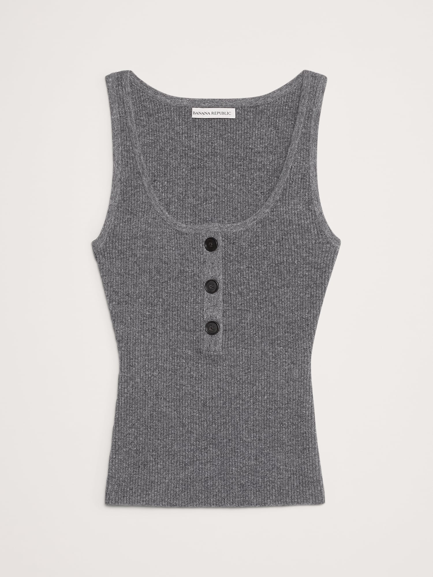 L'image numéro 4 présente CAMISOLE HENLEY EN MÉLANGE DE LAINE MÉRINOS ET DE COTON