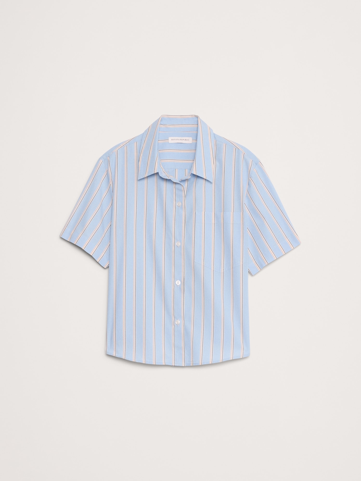 Image number 4 showing, BOXY COTTON POPLIN SHORT-SLEEVE SHIRT