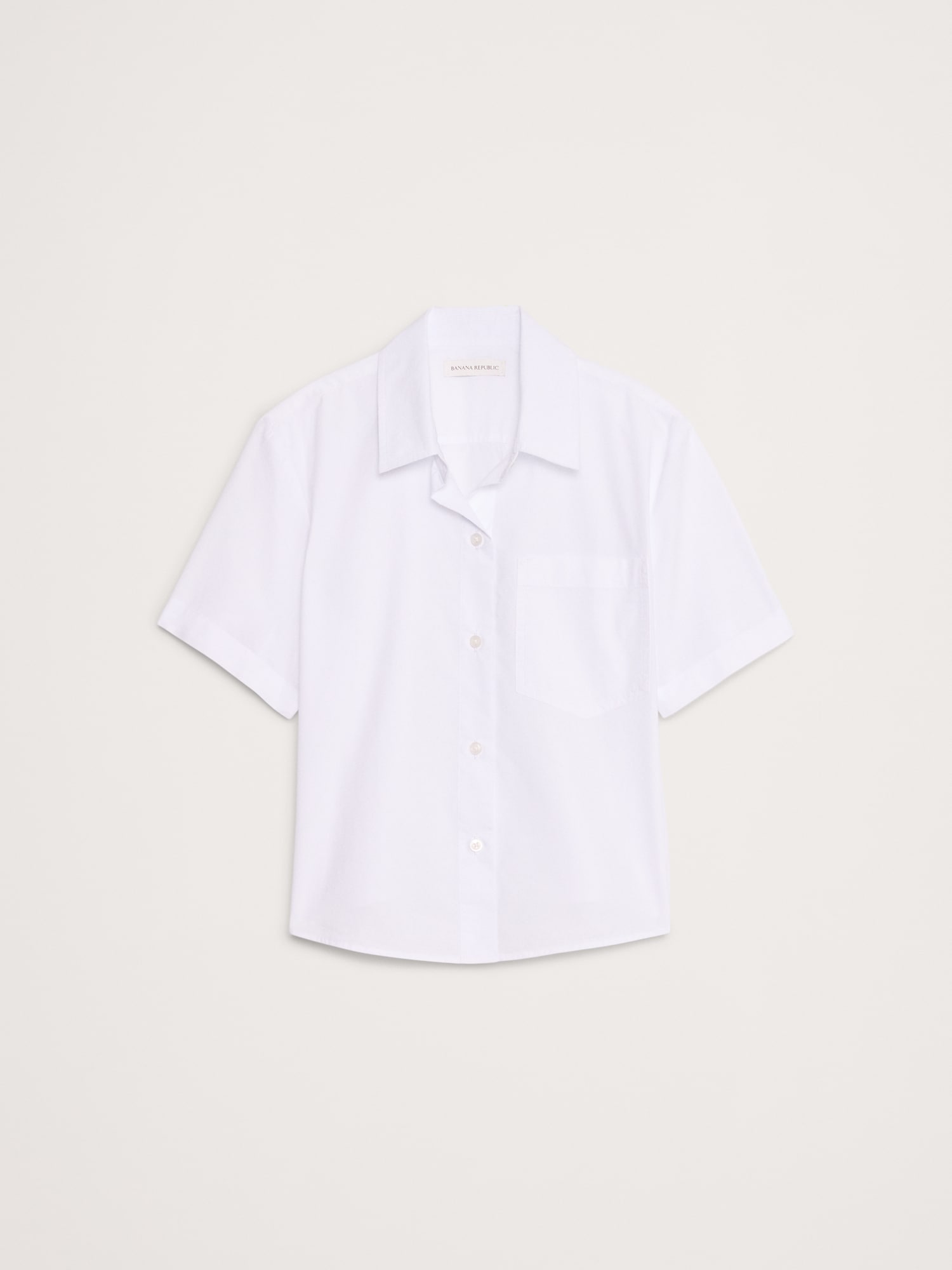 Image number 7 showing, BOXY COTTON POPLIN SHORT-SLEEVE SHIRT
