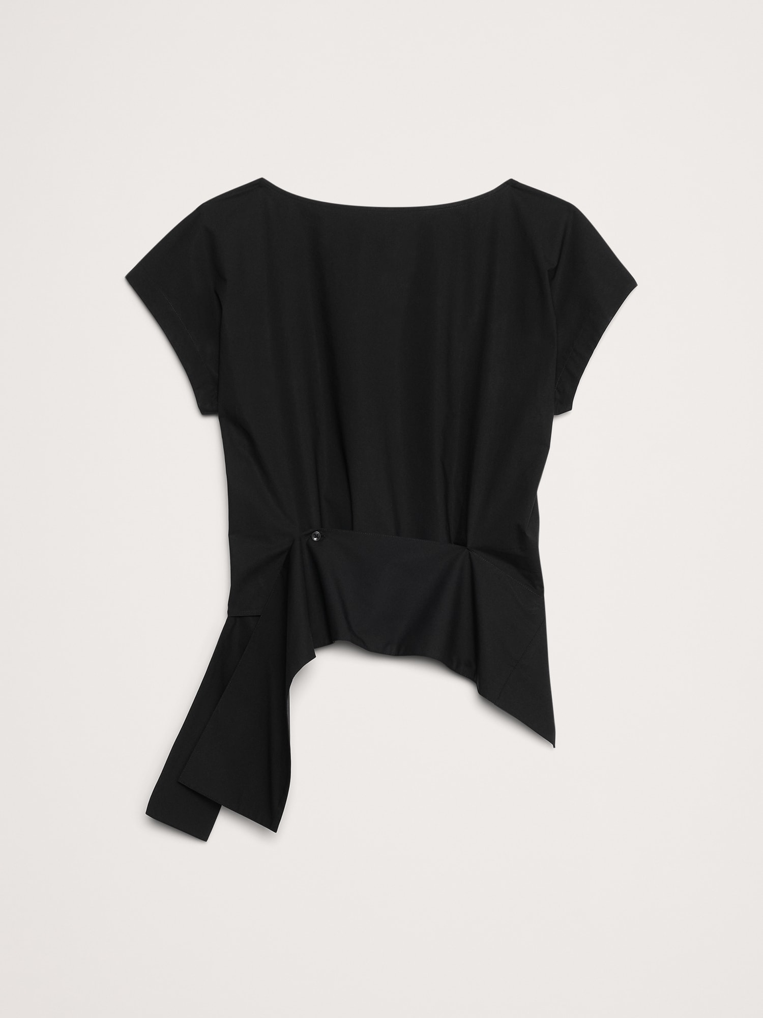 Image number 7 showing, COTTON POPLIN BOATNECK ASYMMETRICAL TOP