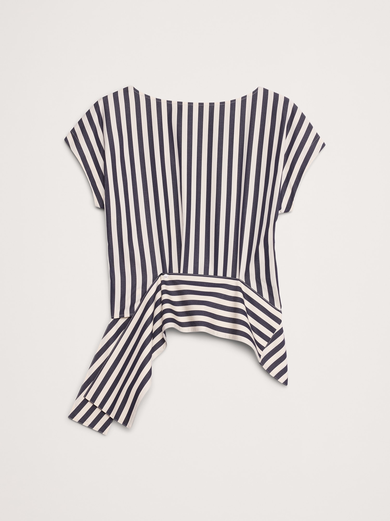 Image number 4 showing, COTTON POPLIN BOATNECK ASYMMETRICAL TOP