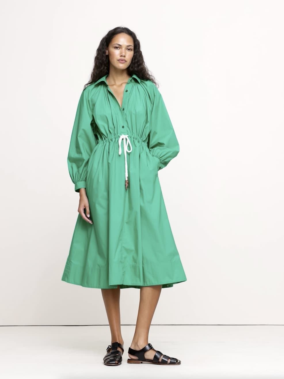 Image number 2 showing, Cotton Poplin Midi Shirtdress