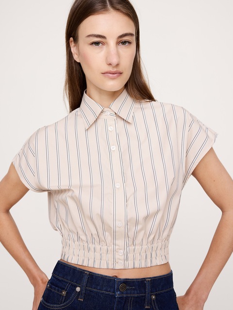 CHEMISE COURTE EN POPELINE DE COTON