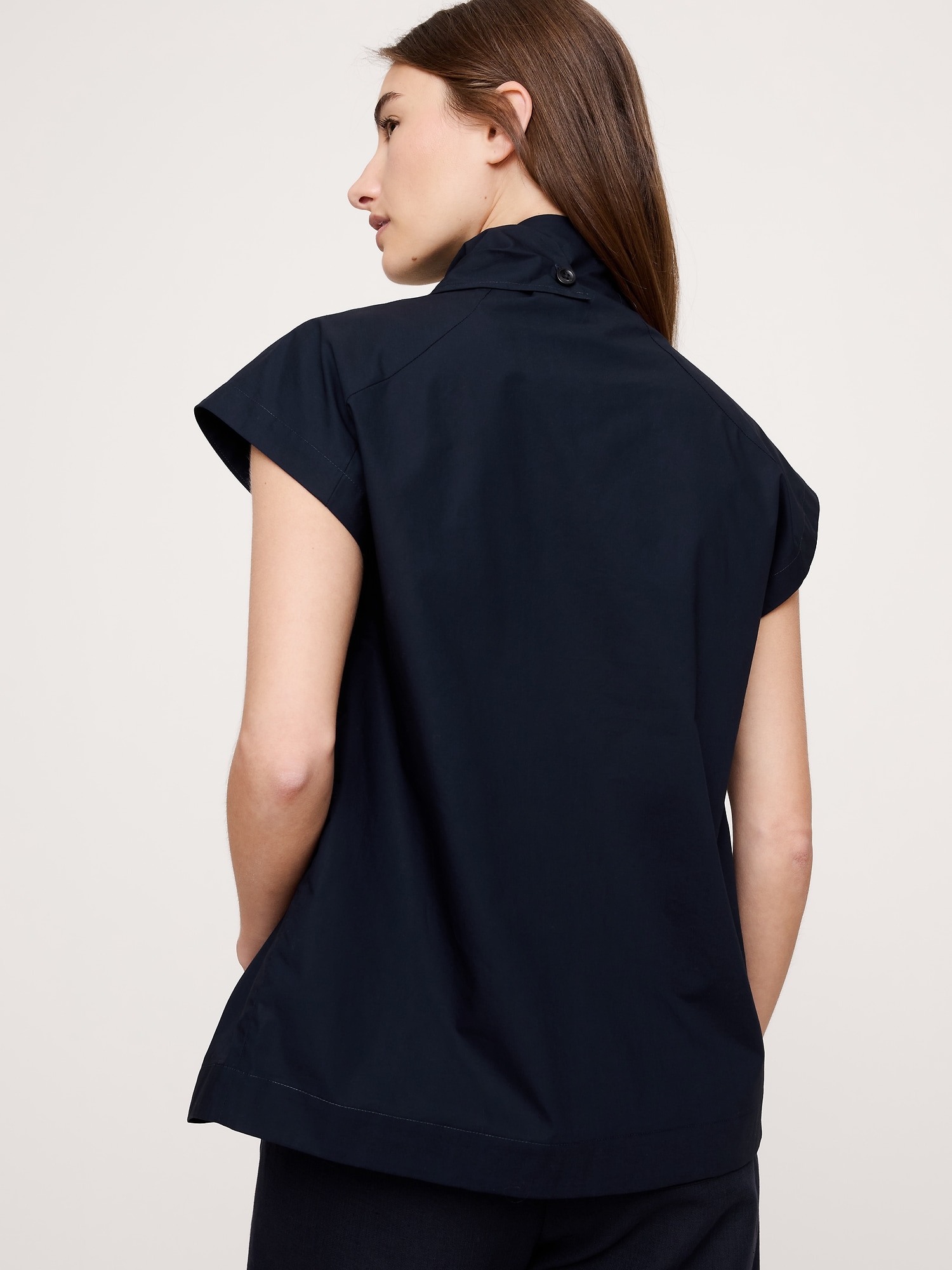 Image number 8 showing, COTTON POPLIN COWL NECK TUNIC
