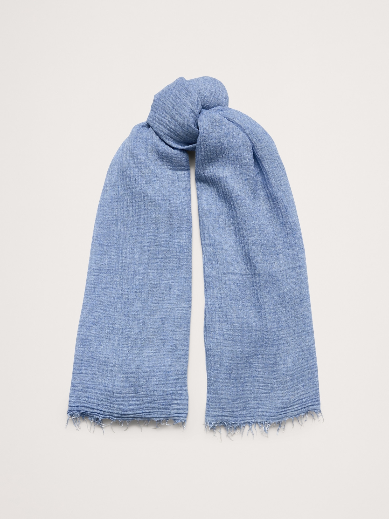 Lightweight Scarf with Merino Wool - Denim Blue