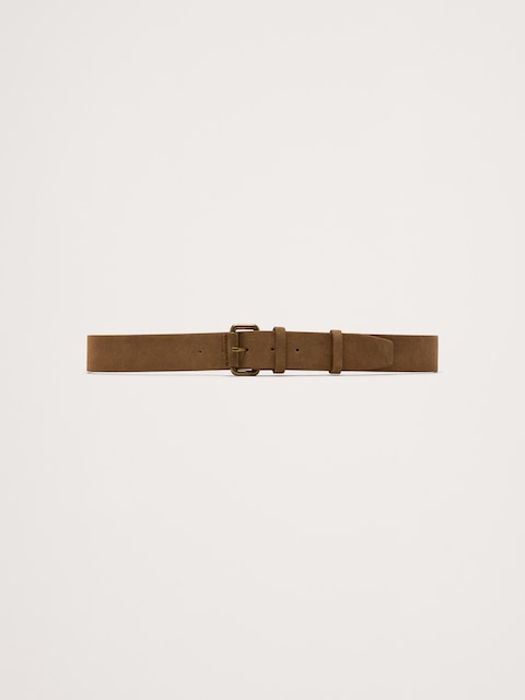 CEINTURE EN CUIR AVEC BOUCLE À ROULEAU RECOUVERTE