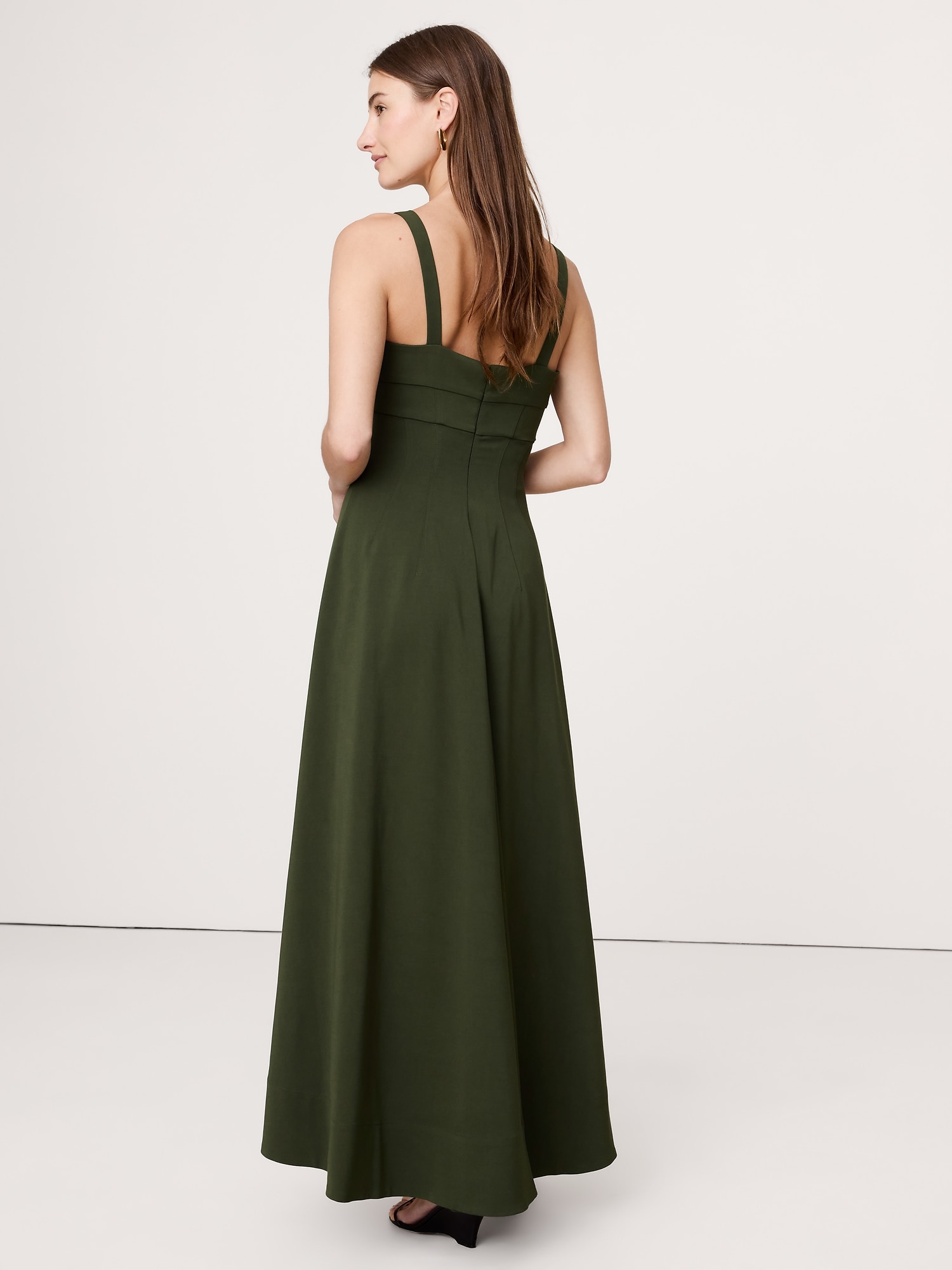 Image number 3 showing, STRETCH-SATEEN SWEETHEART MAXI DRESS