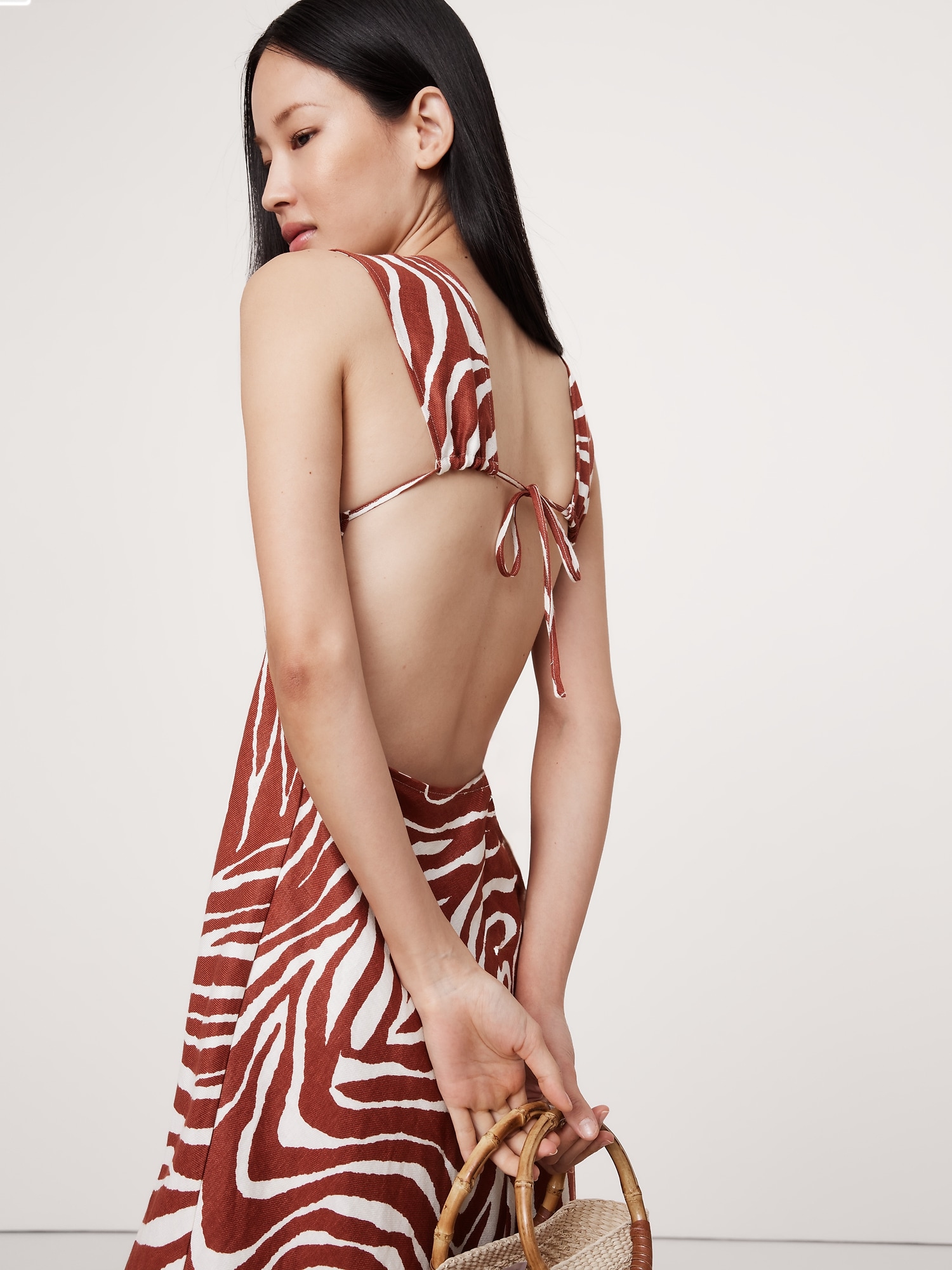 Backless Linen Maxi Dress