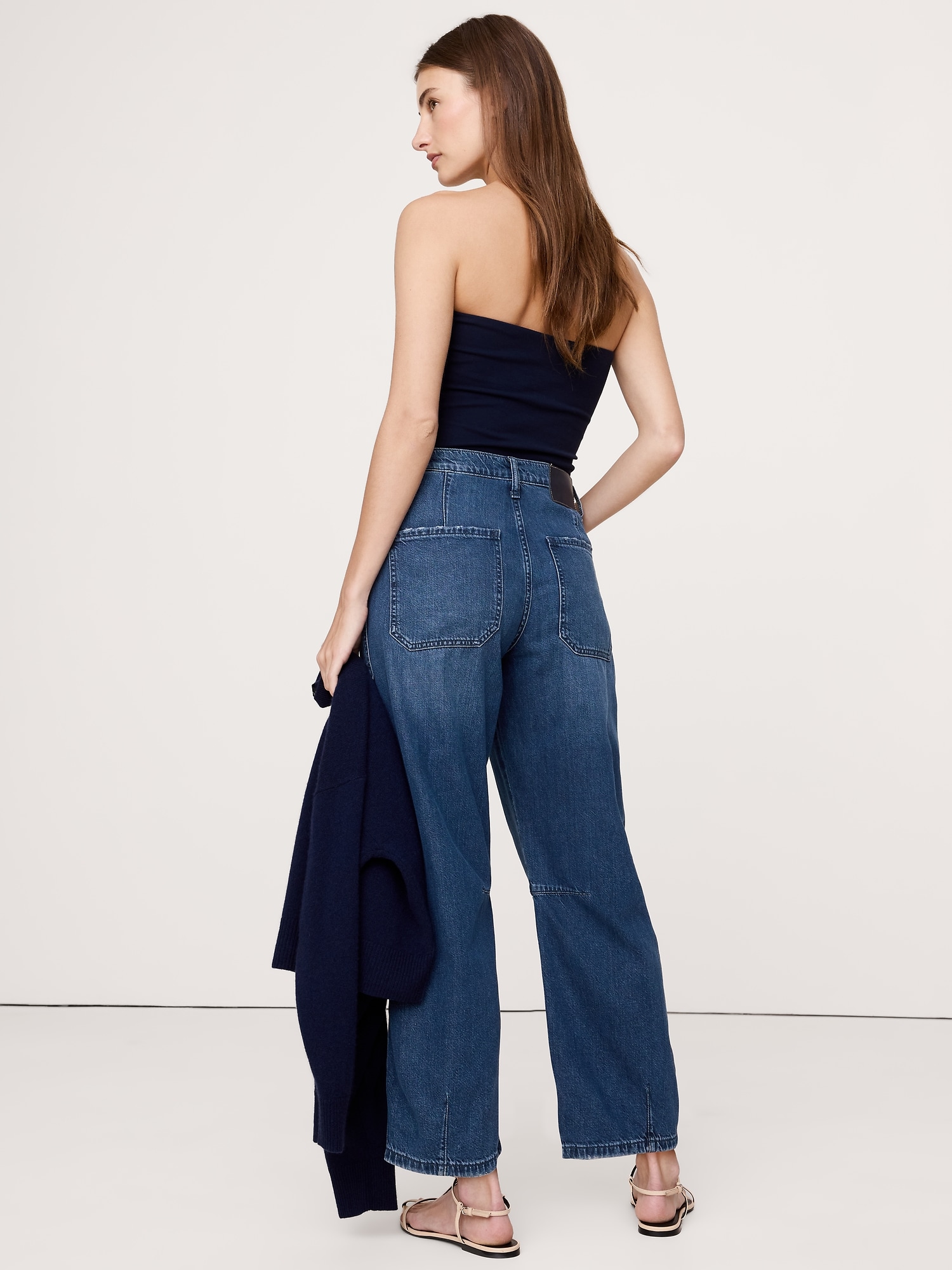 Mid-Rise Relaxed Utility Barrel Jean