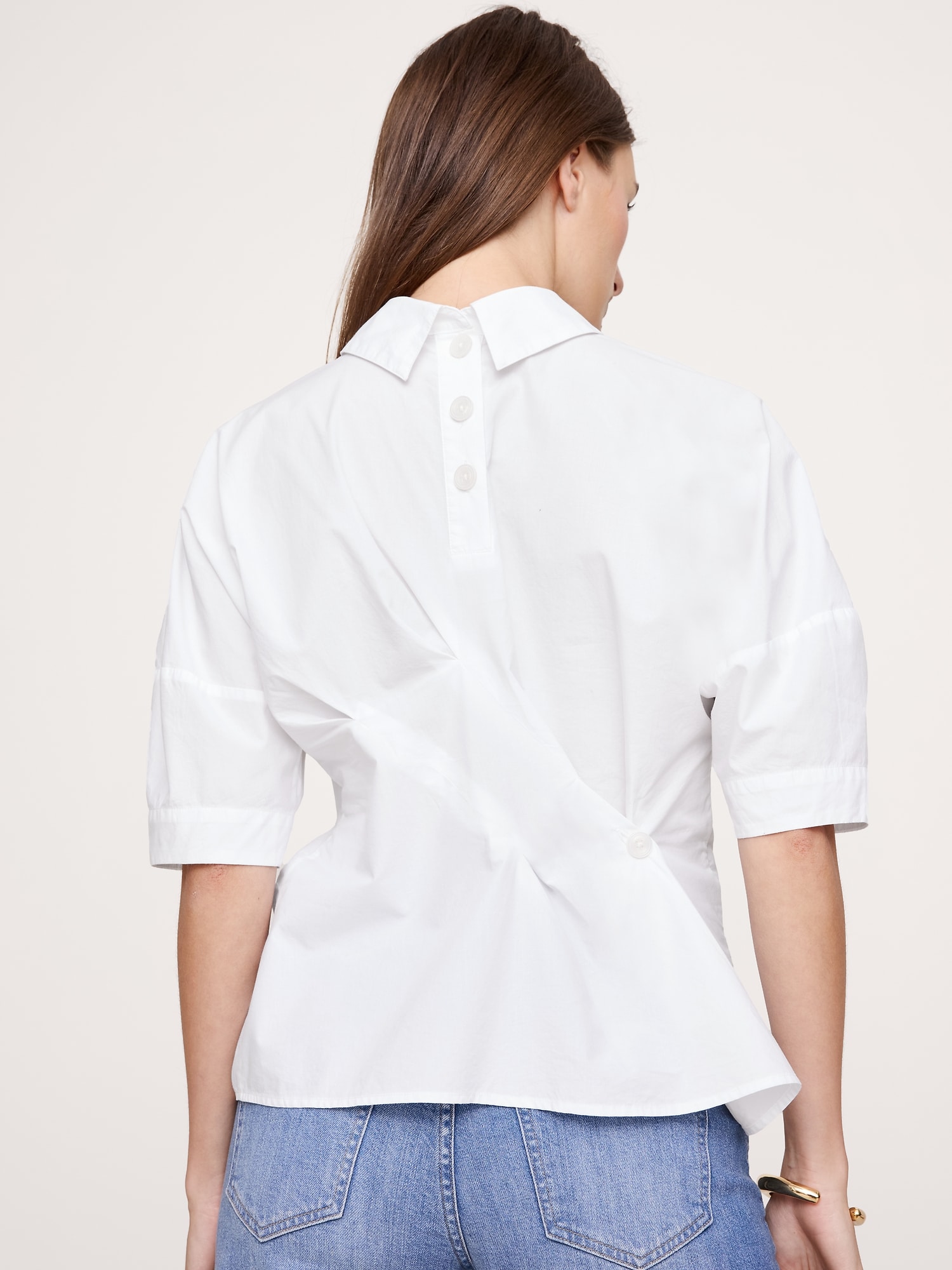 Image number 5 showing, COTTON POPLIN TWISTED TOP