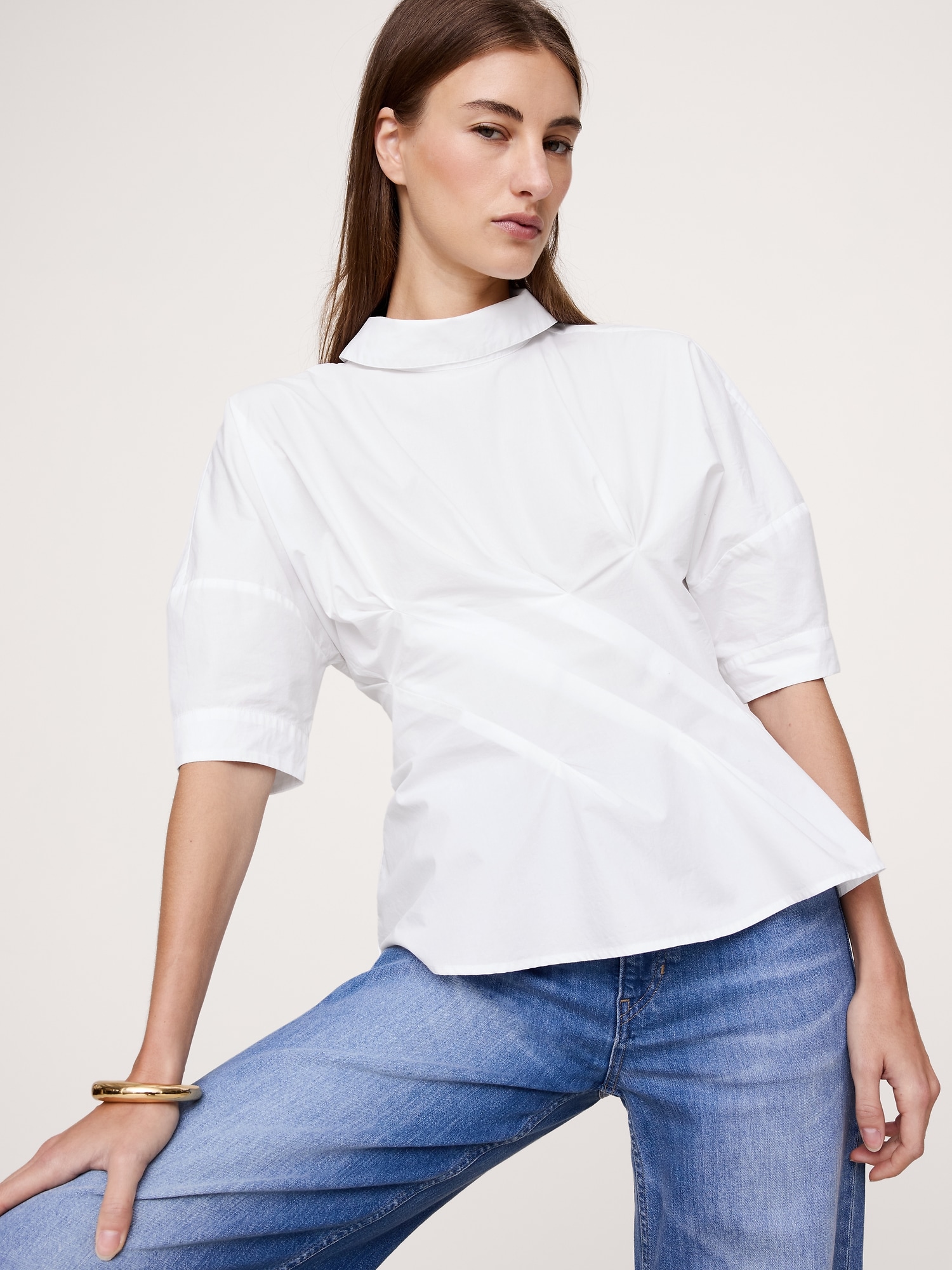 Image number 6 showing, COTTON POPLIN TWISTED TOP