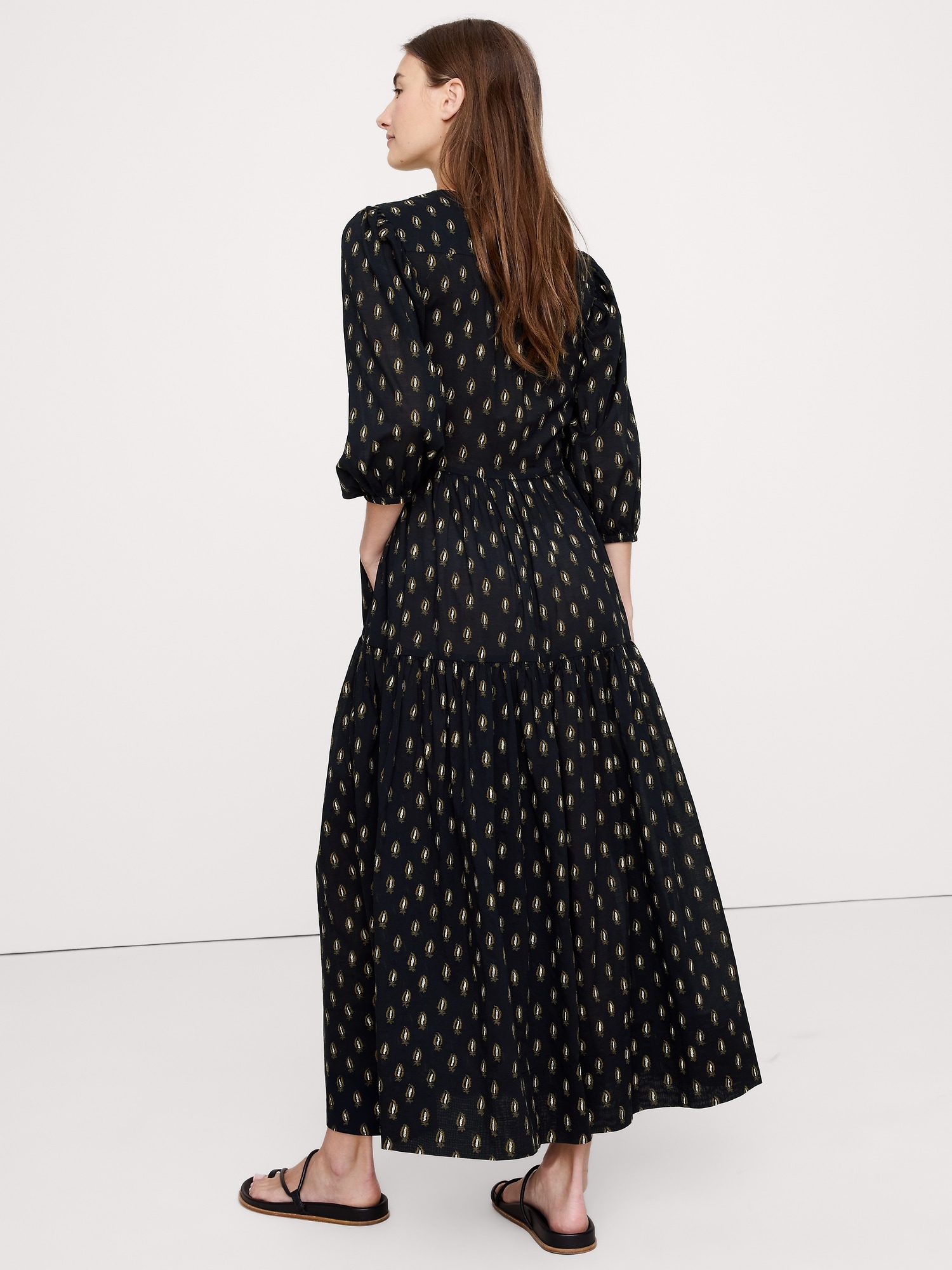 Cotton Wrap Maxi Dress
