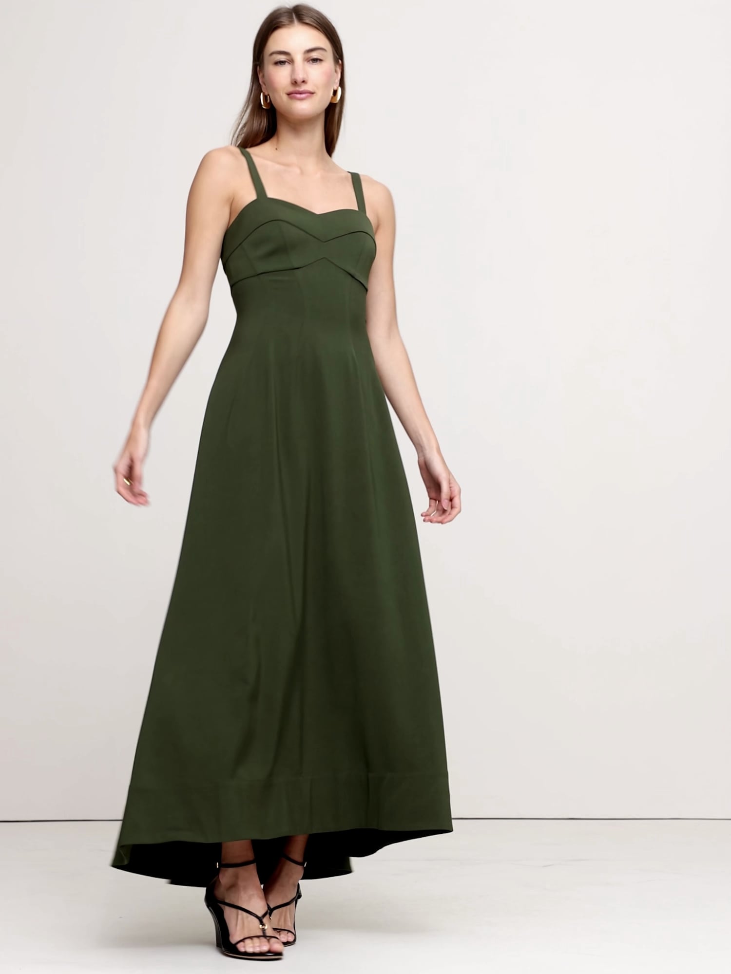 Image number 2 showing, STRETCH-SATEEN SWEETHEART MAXI DRESS