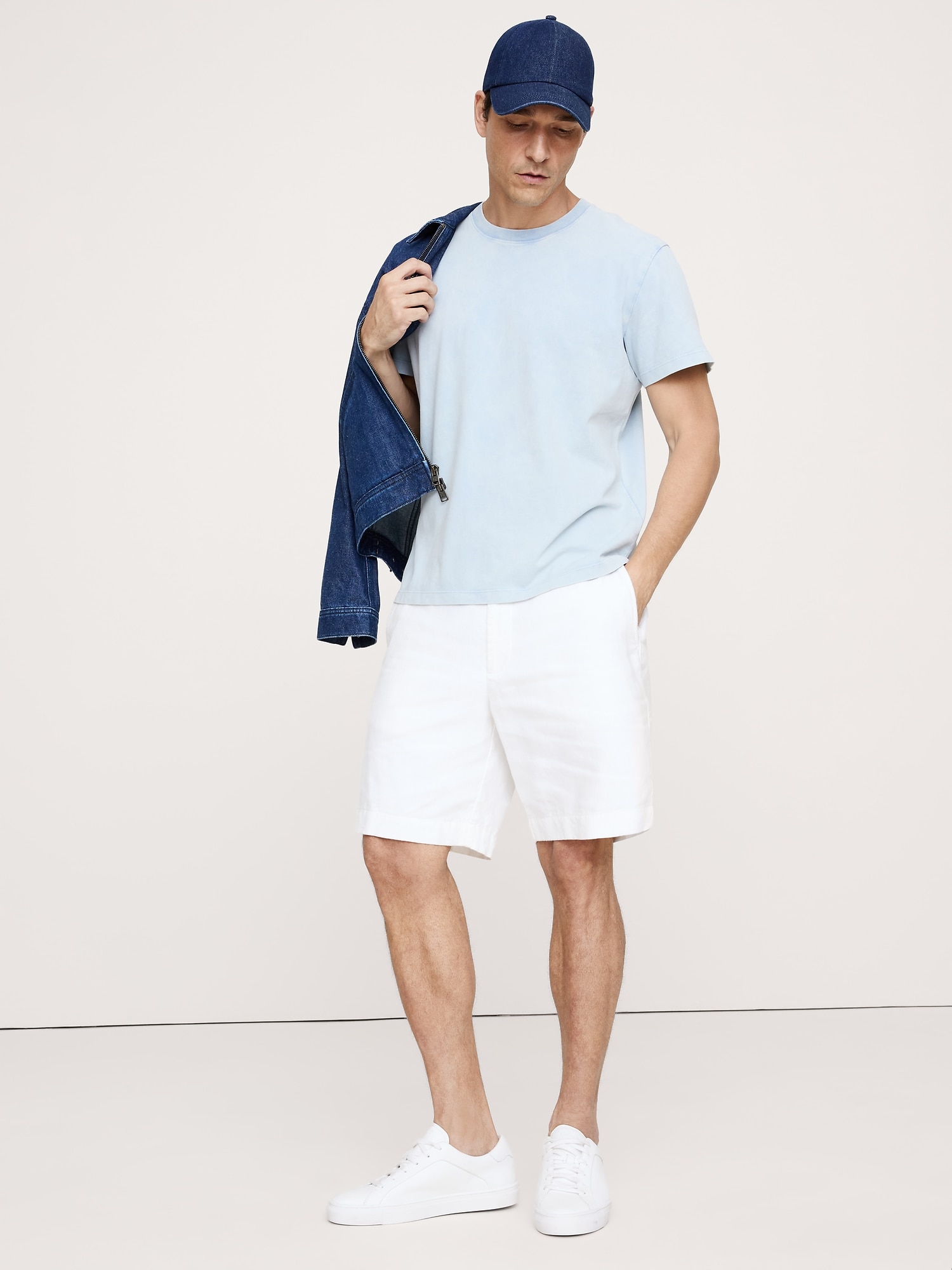 Sun-Faded Cotton Crew-Neck T-Shirt - Blue