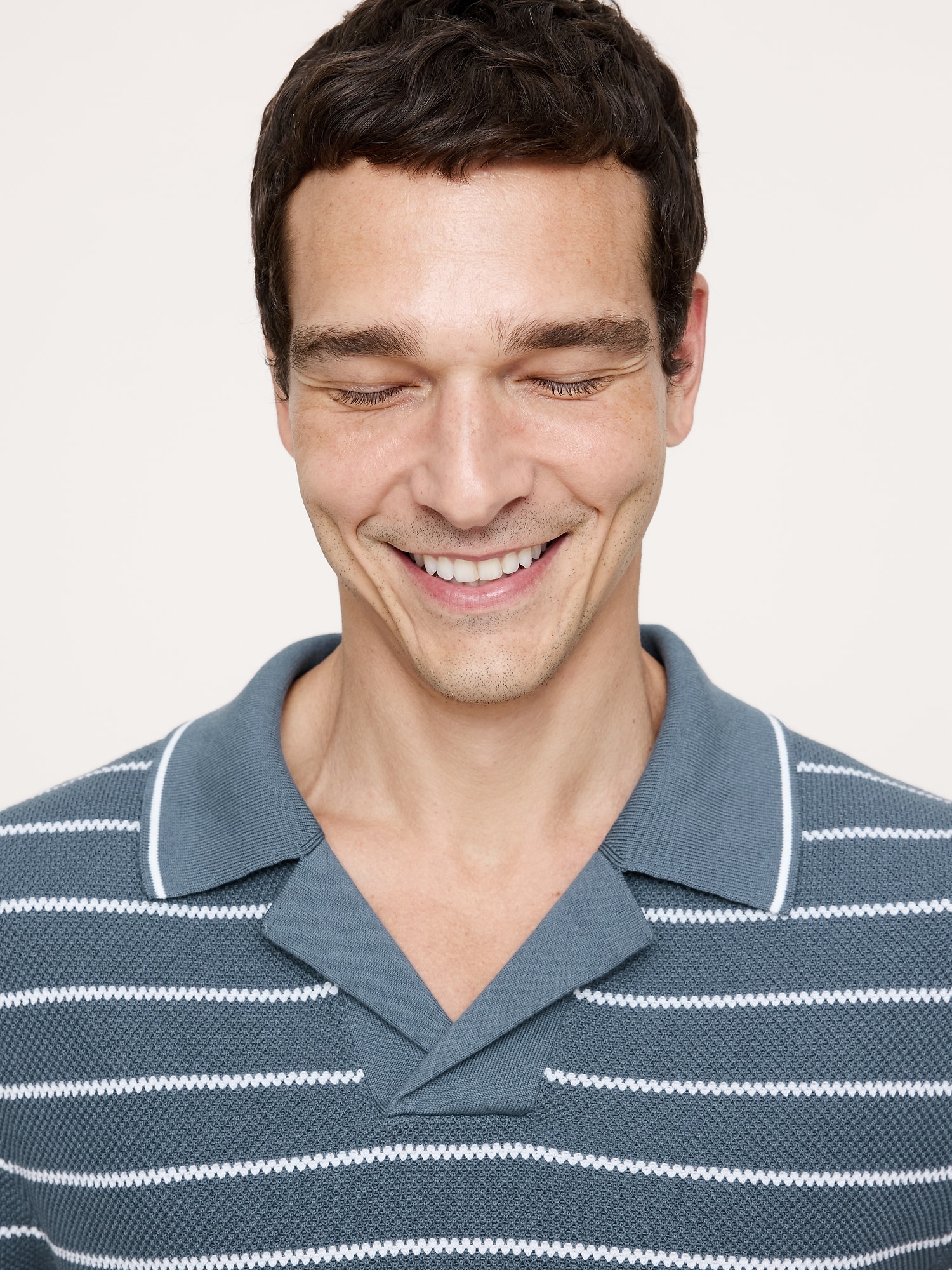 Texture Stripe Cotton Polo