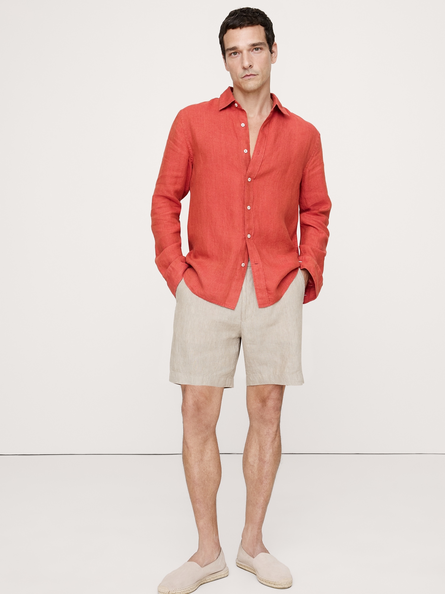 Slim-Fit Linen Shirt