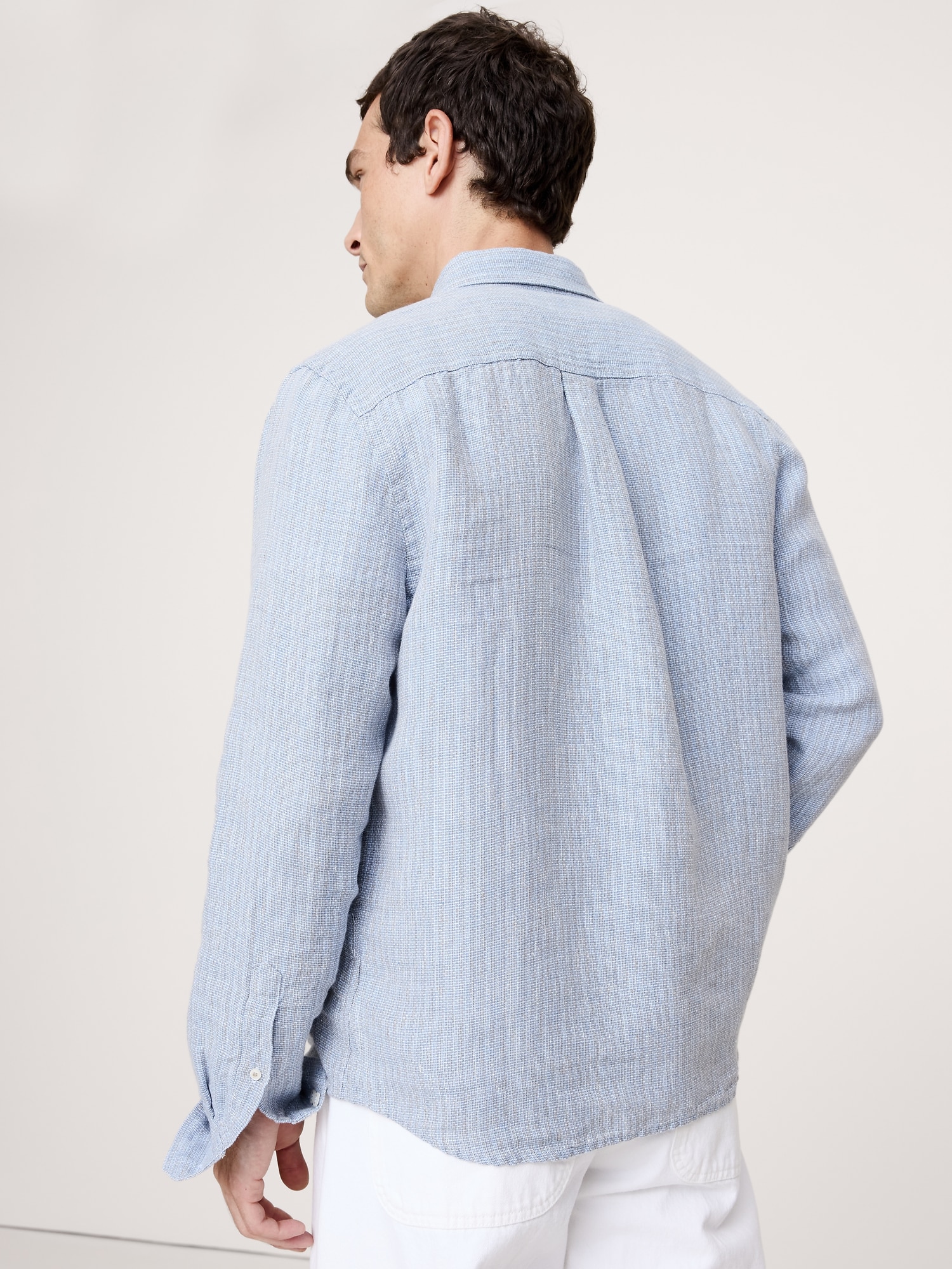 TEXTURED SHIRT WITH LINEN
